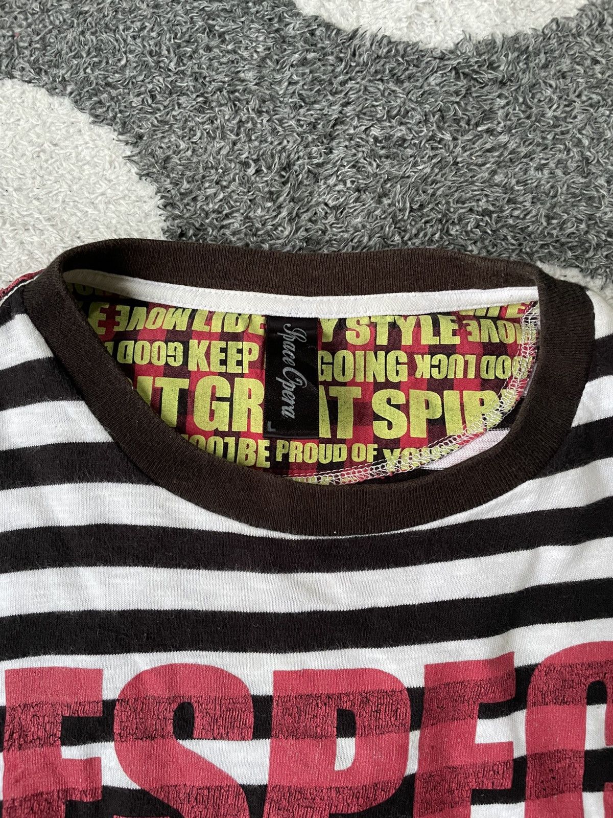 Beauty Beast × Hysteric Glamour × Japanese Brand SPACE OPERA RESPECT HOLD A TRUE FRIEND STRIPED TEE Size US M / EU 48-50 / 2 - 5 Thumbnail
