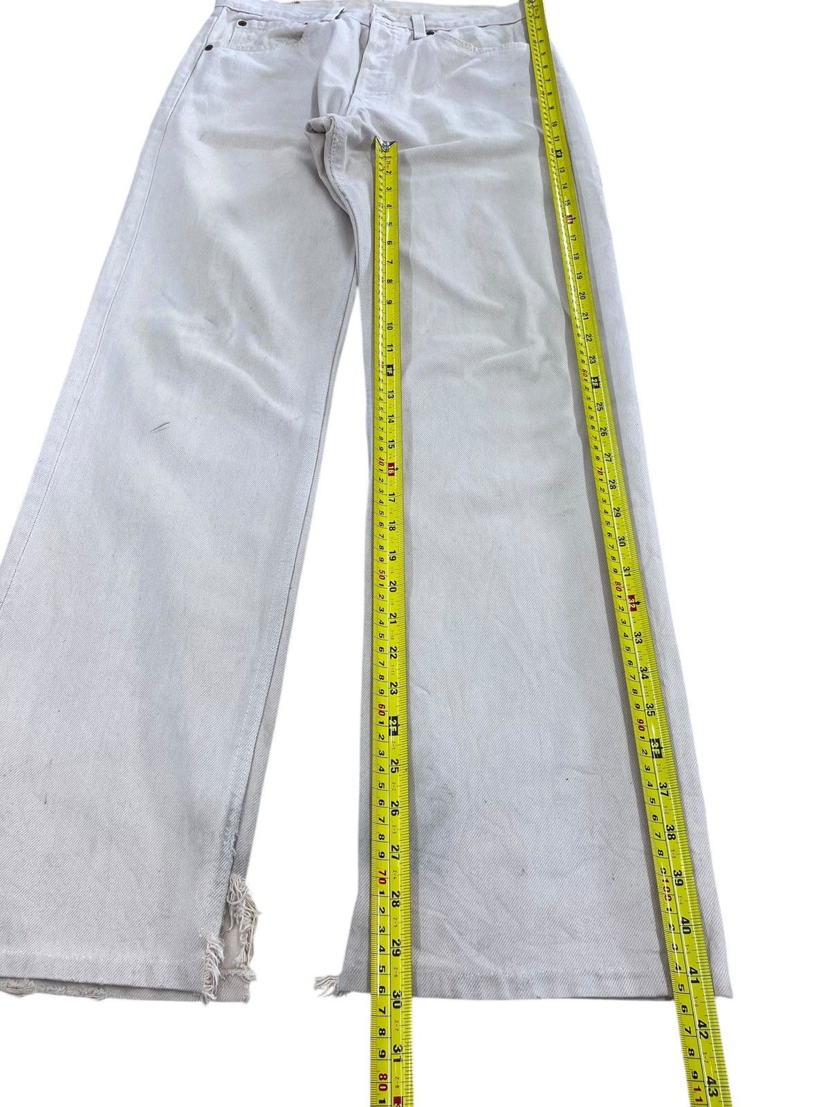 Levi's Levi’s Washed White Straight Wide Leg Jeans Size US 30 / EU 46 - 8 Thumbnail