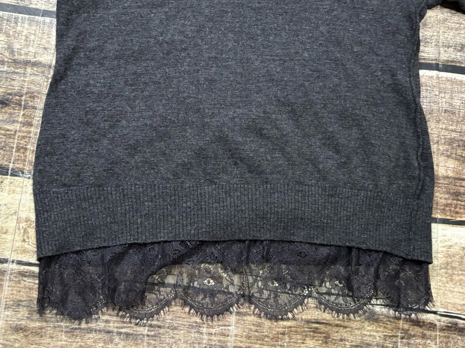 Sonia Rykiel Sioni Sweater Womens Medium Wool Cashmere Blend Lace Hem Size M / US 6-8 / IT 42-44 - 7 Thumbnail