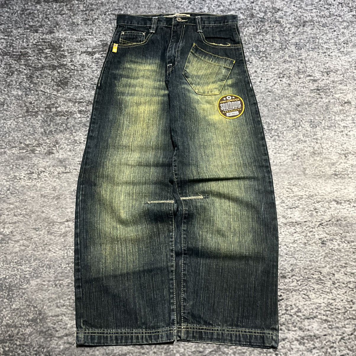 Southpole VINTAGE Y2K SOUTHPOLE GRUNGE SKATER BAGGY WIDE LEG JEANS Size US 28 / EU 44 - 2 Thumbnail