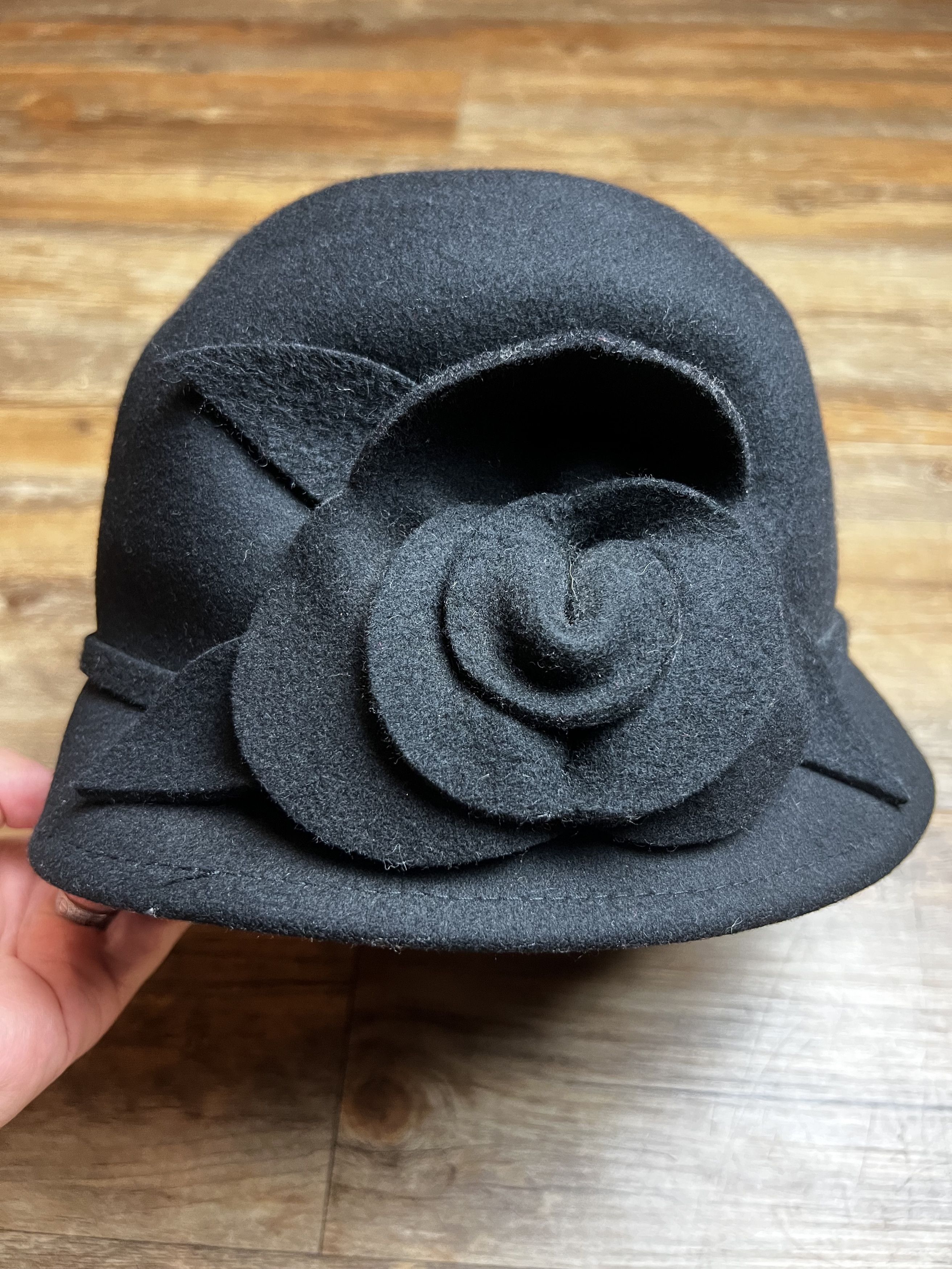 Croft & Barrow Vintage 1990's Croft & Barrow Black Floral Cloche Style Hat Size ONE SIZE - 4 Thumbnail
