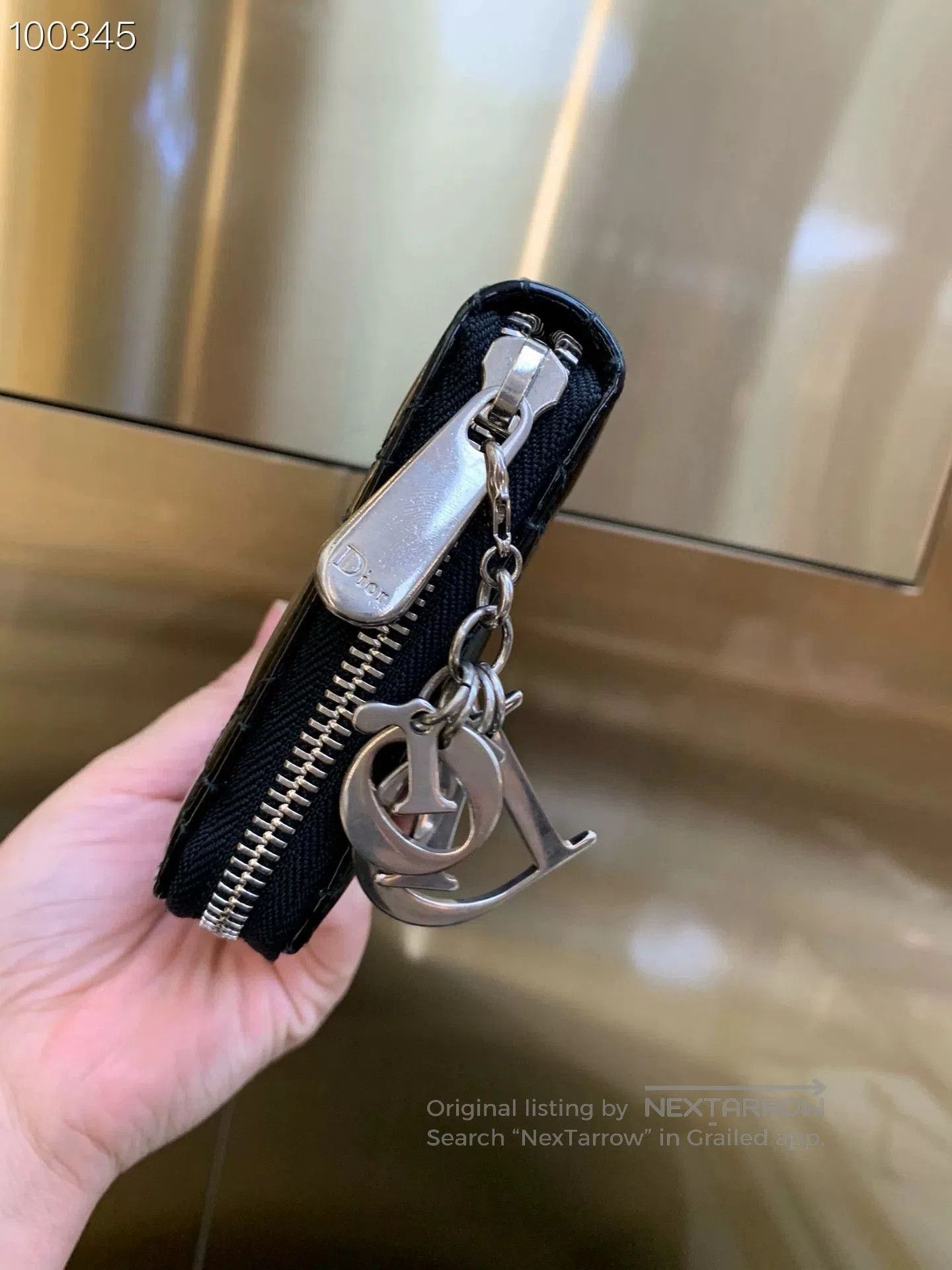Dior DIOR Patent Leather Black Gold Wallet. Size ONE SIZE - 3 Thumbnail