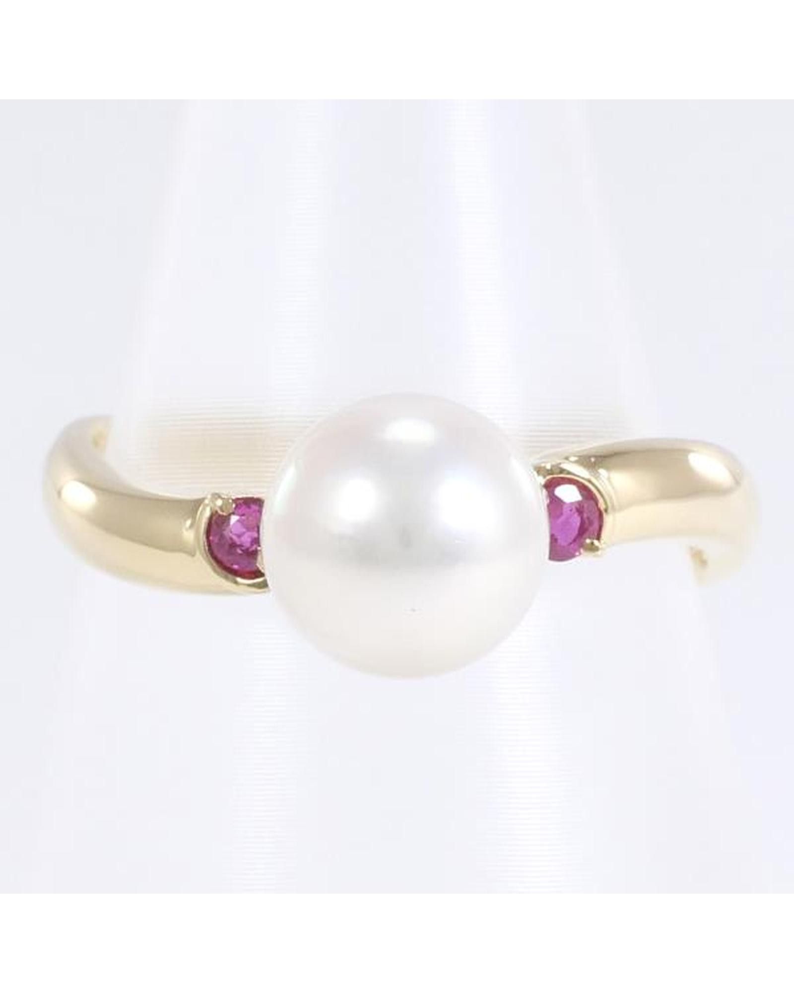 image of Faux Pearl Gold Ring In 18K, Men's