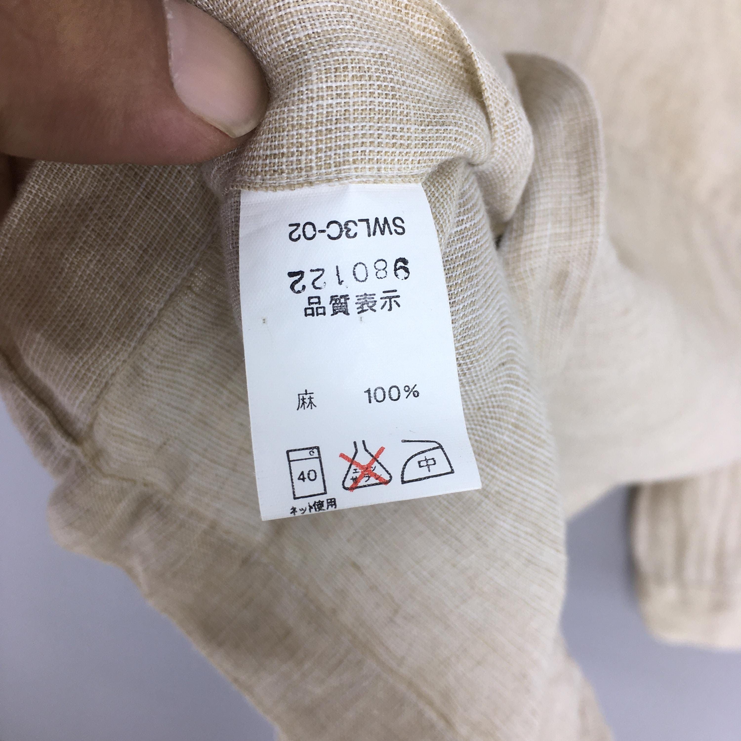 Issey Miyake 90s Issey Miyake Design Studio Beige Linen Shirt Medium Size US L / EU 52-54 / 3 - 7 Thumbnail