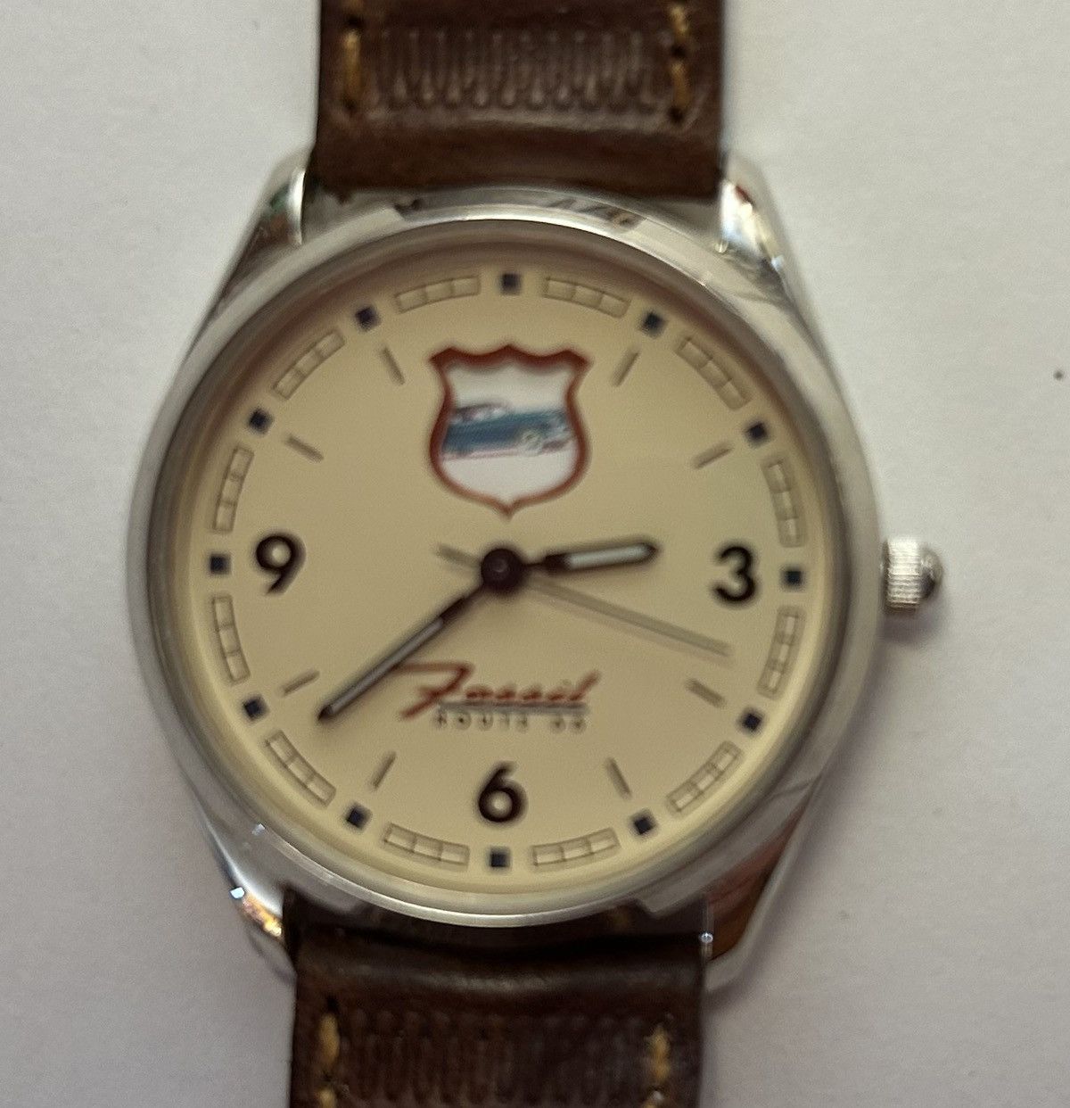 Fossil Rare vtg Fossil Route rt 66 watch leather moving imagesworks Size ONE SIZE - 2 Thumbnail