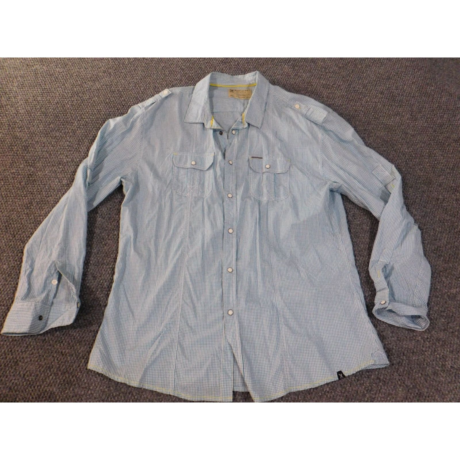 Marcs Marc Ecko Shirt 2XL Blue Button-Up Shirt Mens Casual Hip Hop Western 2XL Blue Button-Down Collar Knit Cotton Long Sleeve Pockets Vintage: No Size US XXL / EU 58 / 5 - 5 Thumbnail