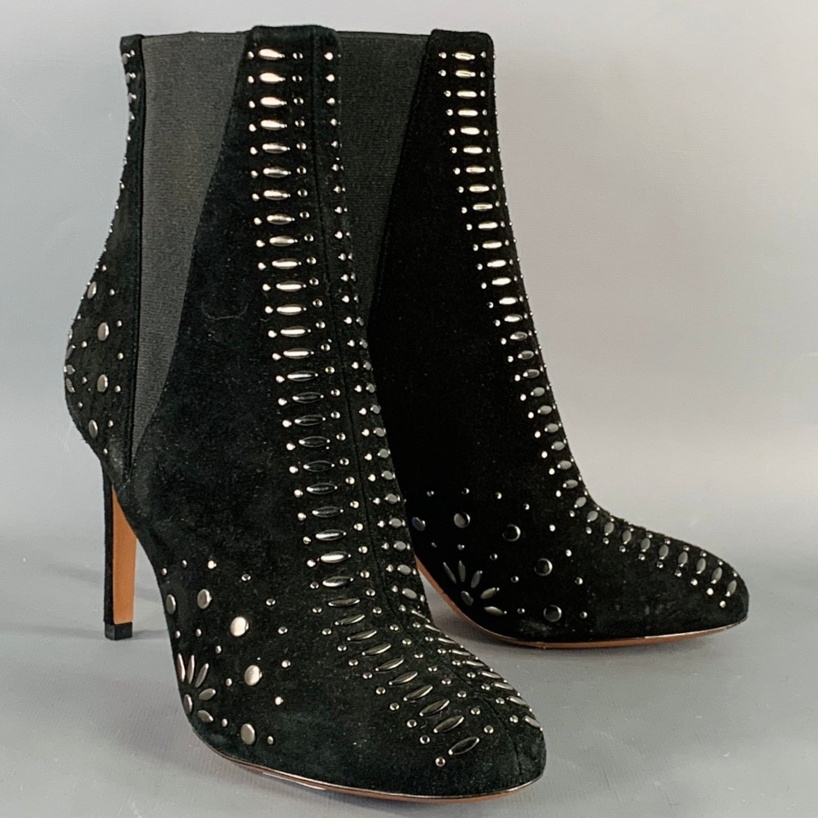 Alaia ALAIA Size 7.5 Black Studded Suede Pull On Stiletto Booties Size US 7.5 / IT 37.5 - 1 Thumbnail