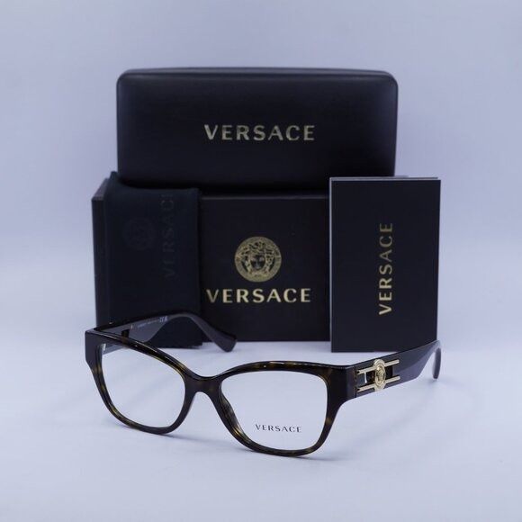 Versace Versace VE3347 108 Eyeglasses Havana 54mm Cat Eye Frame Size ONE SIZE - 9 Thumbnail