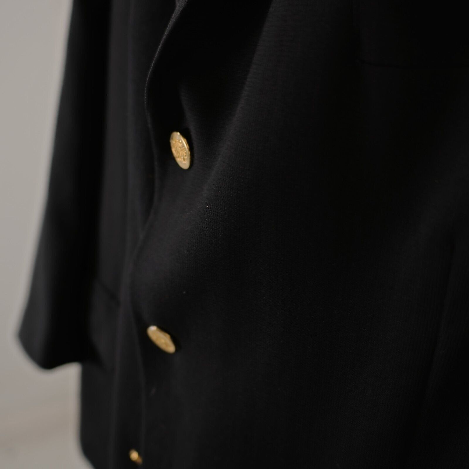 Pronto Uomo Pronto Uomo Thick Textured Worsted Wool Black 3 Gold Button Size 48L - 5 Thumbnail