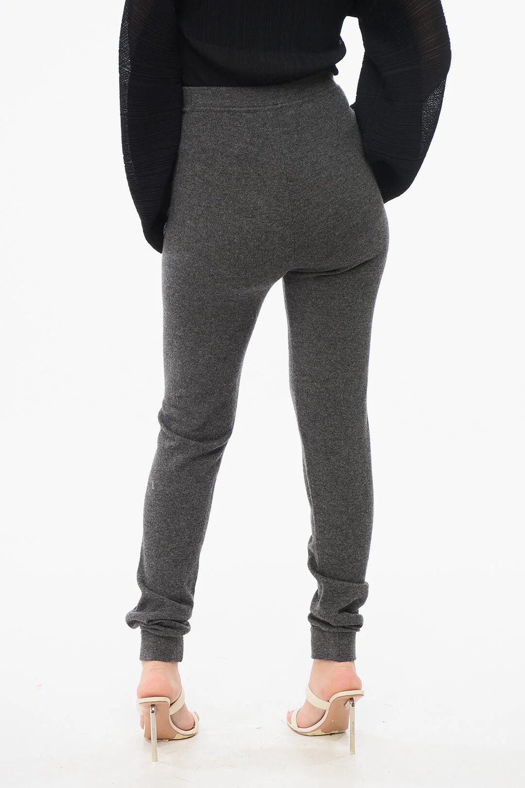 Saint Laurent Paris og1mm0326 Pure Cashmere Leggings in Grey Size 28" / US 6 / IT 42 - 2 Thumbnail