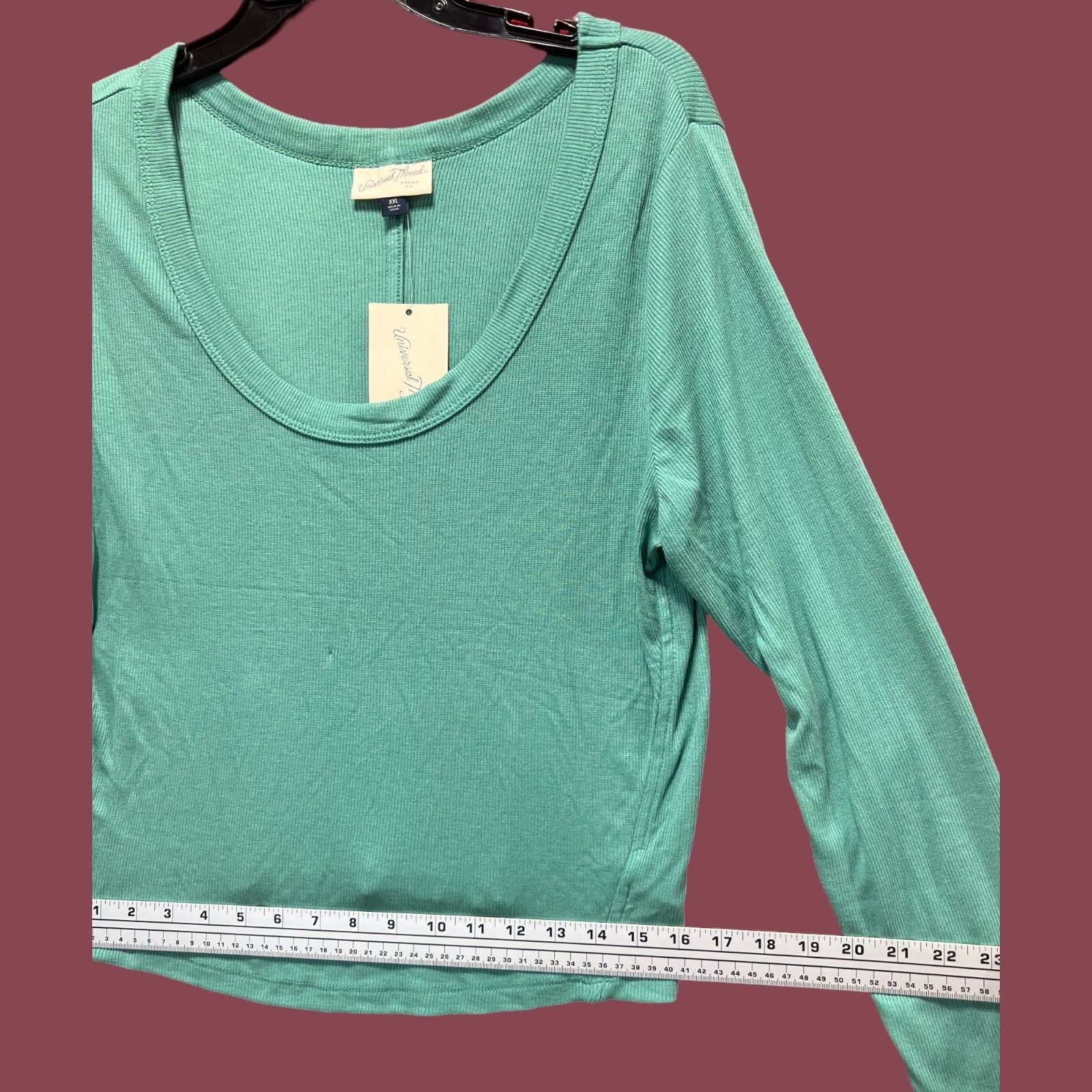 Other Universal Thread - Women's Long Sleeve T-Shirt - Green - XXL Size XXL / US 16-18 / IT 52-54 - 5 Thumbnail