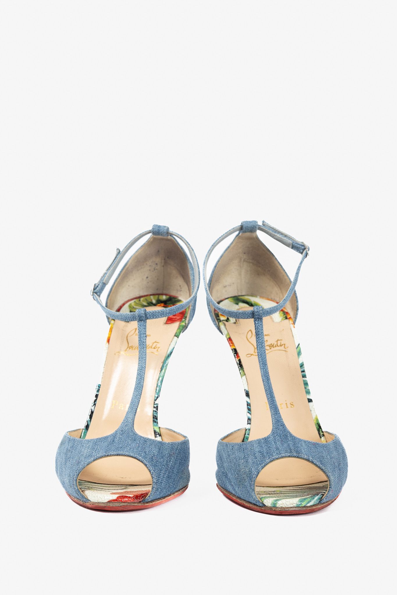 Christian Louboutin Christian Louboutin Senora 100 Jeans/Calf Hawaii Sandals Size US 9.5 / IT 39.5 - 2 Thumbnail