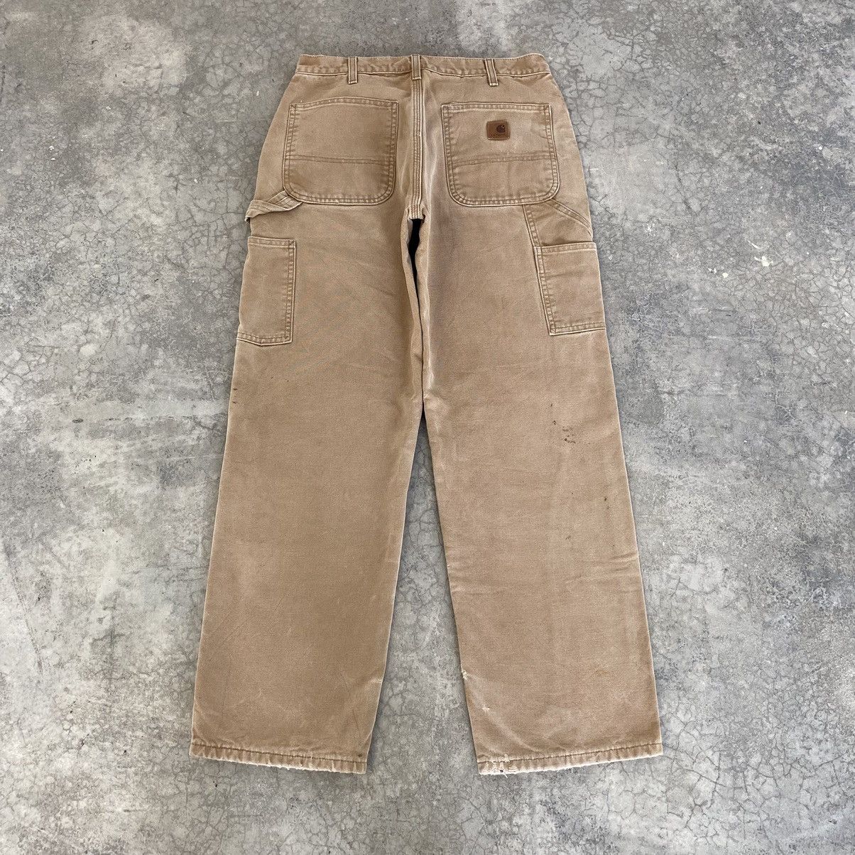 Carhartt Vintage Carhartt Blanket Lined Faded Dirty Carpenter Pants Size US 31 - 18 Thumbnail