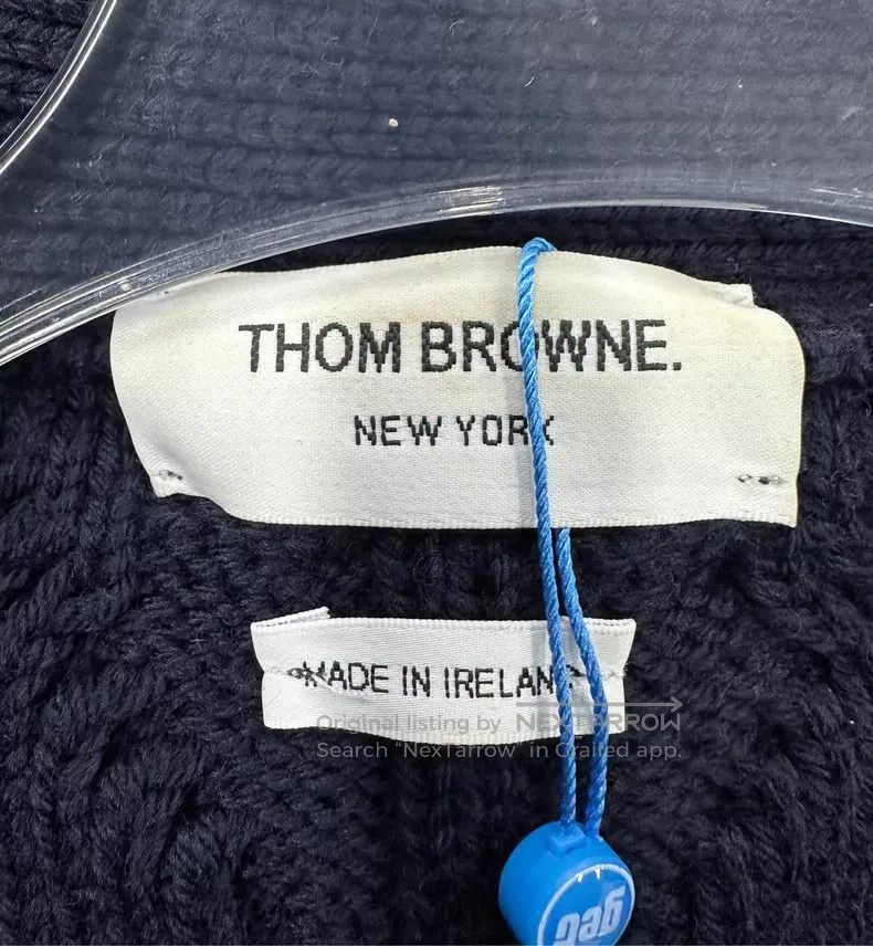Thom Browne Thom Browne Dark blue tweed four-bar striped knit cardigan Size US S / EU 44-46 / 1 - 3 Thumbnail