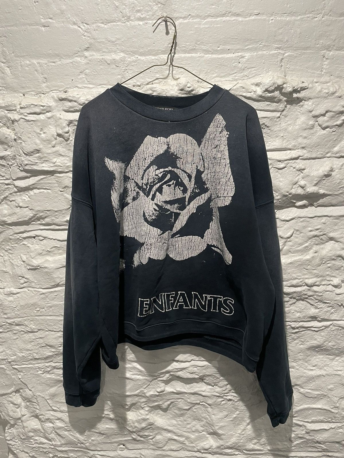 Enfants Richés Deprimes ローズ Buy Enfants Riches Déprimés men blue faded rose sweatshirt