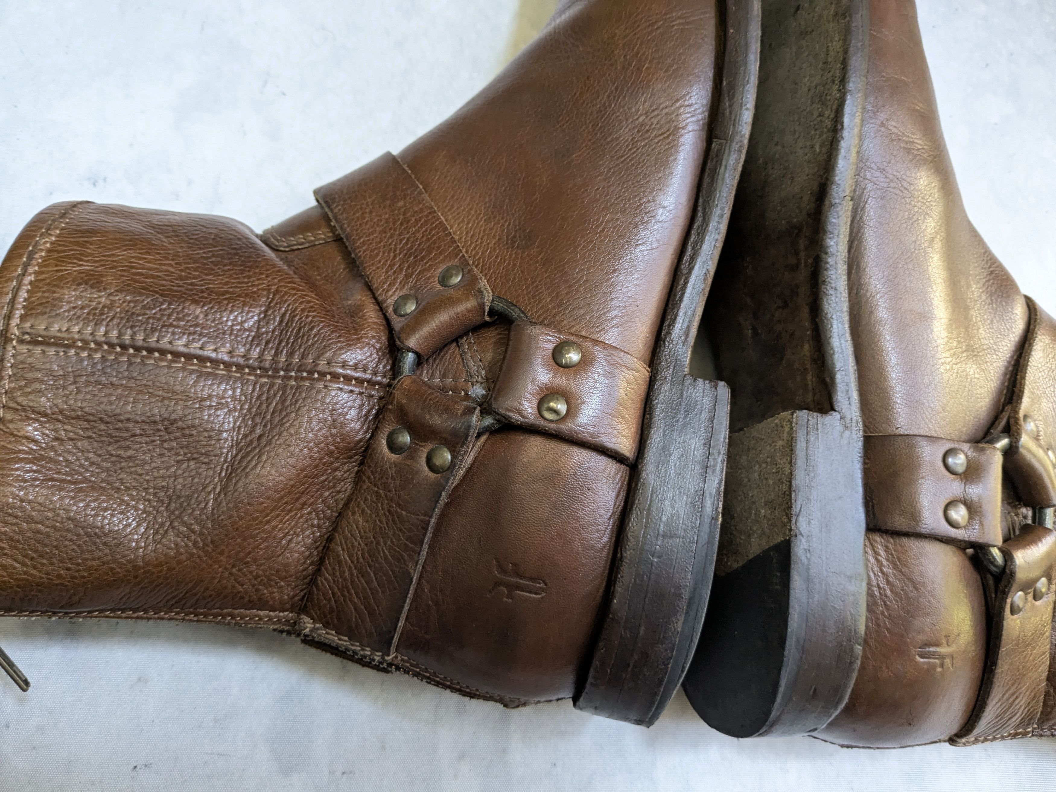 Frye Frye Harness Brown 10.5 D Leather Strap Buckle Size US 10.5 / EU 43-44 - 9 Thumbnail