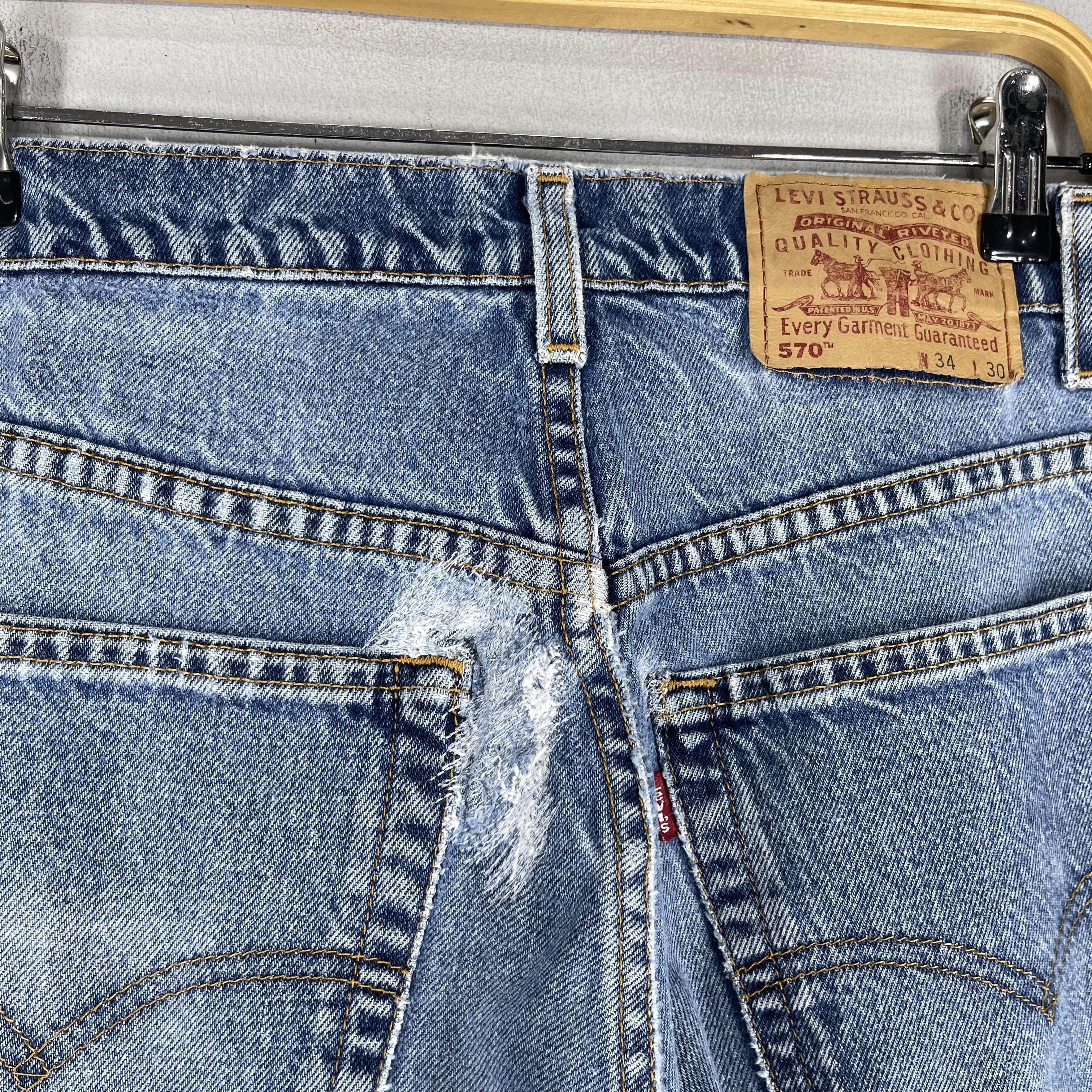 Levi's × Vintage Size 33 Vintage Levis 570 Distressed Reinforced Jeans Size US 33 - 11 Thumbnail