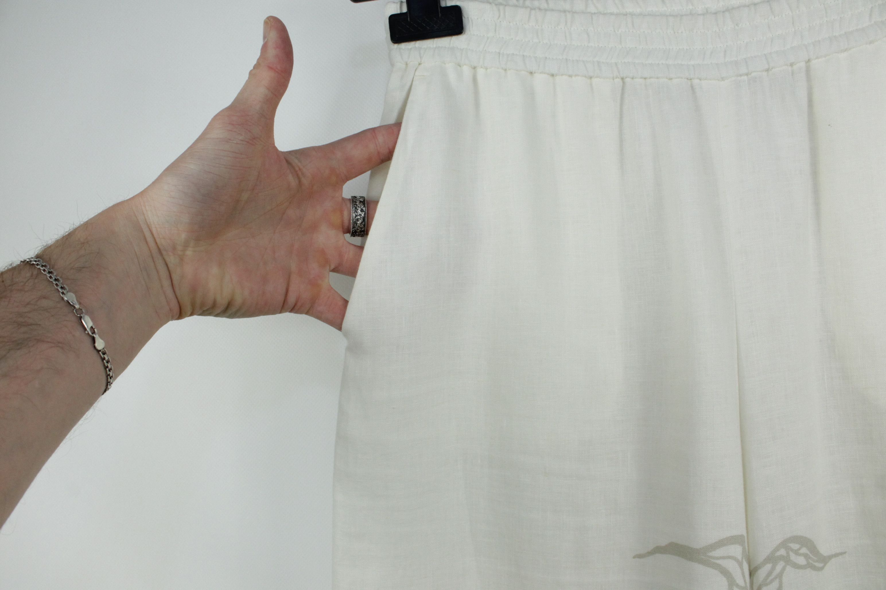 Designer × Iris von Arnim Iris Von Arnim Wide Leg Flower Pattern Linen Pants Size 30" / US 8 / IT 44 - 4 Thumbnail