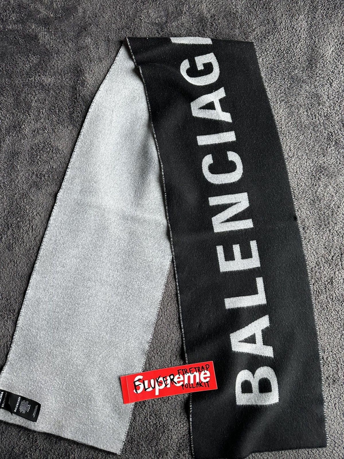 Balenciaga Balenciaga Jacquard Scarf Black Size ONE SIZE - 2 Thumbnail