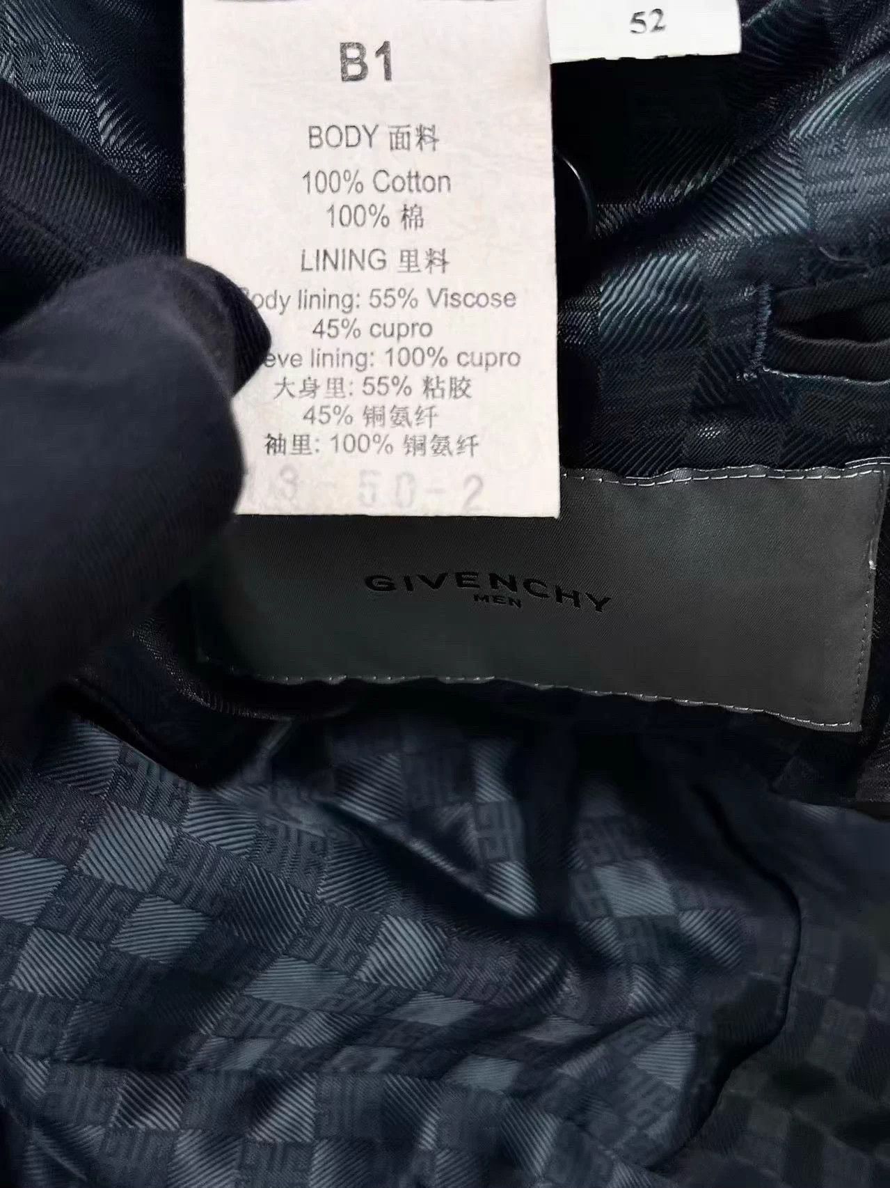 Givenchy Givenchy Navy 4G Logo Velvet Lined Blazer 52 Unisex Size 42L - 6 Thumbnail