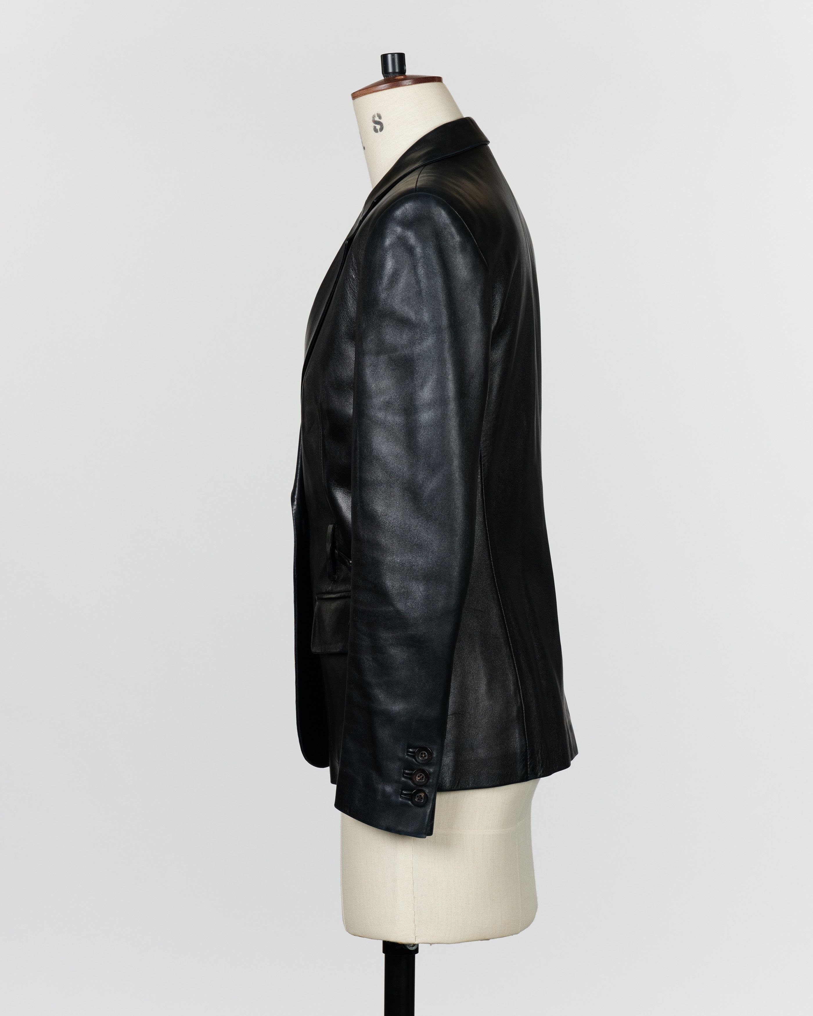 Gucci 1998 Leather Blazer with Side Straps Size S / US 4 / IT 40 - 2 Thumbnail