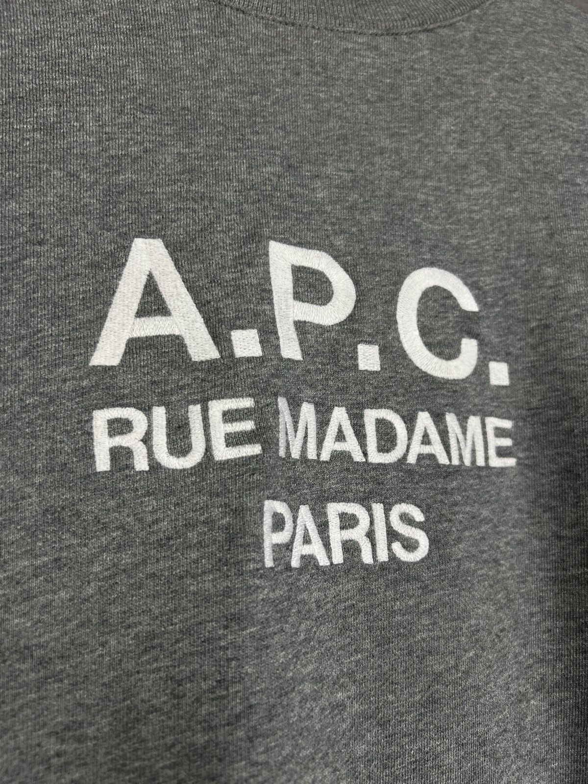 A.P.C. APC Grey Pullover Sweatshirt Embroidered Logo Size M Size US M / EU 48-50 / 2 - 3 Thumbnail