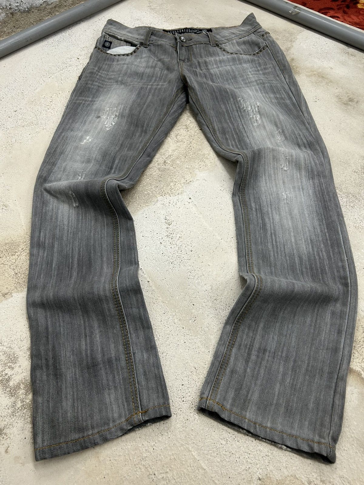 20471120 × Hysteric Glamour × Japanese Brand Industrial Revolution Grey Washed Distressed Studded Button Size US 32 / EU 48 - 3 Thumbnail