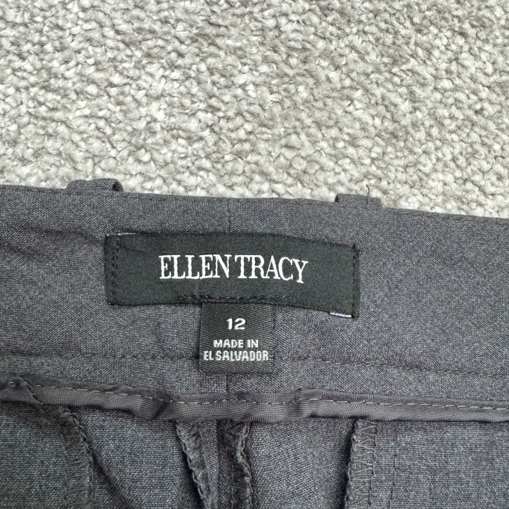 Ellen Tracy Ellen Tracy Cuffed Dress Pants Trouser Womens 12 Charcoal Gray Straight Leg Work Dress Pants Size 34" / US 12 / IT 48 - 7 Thumbnail