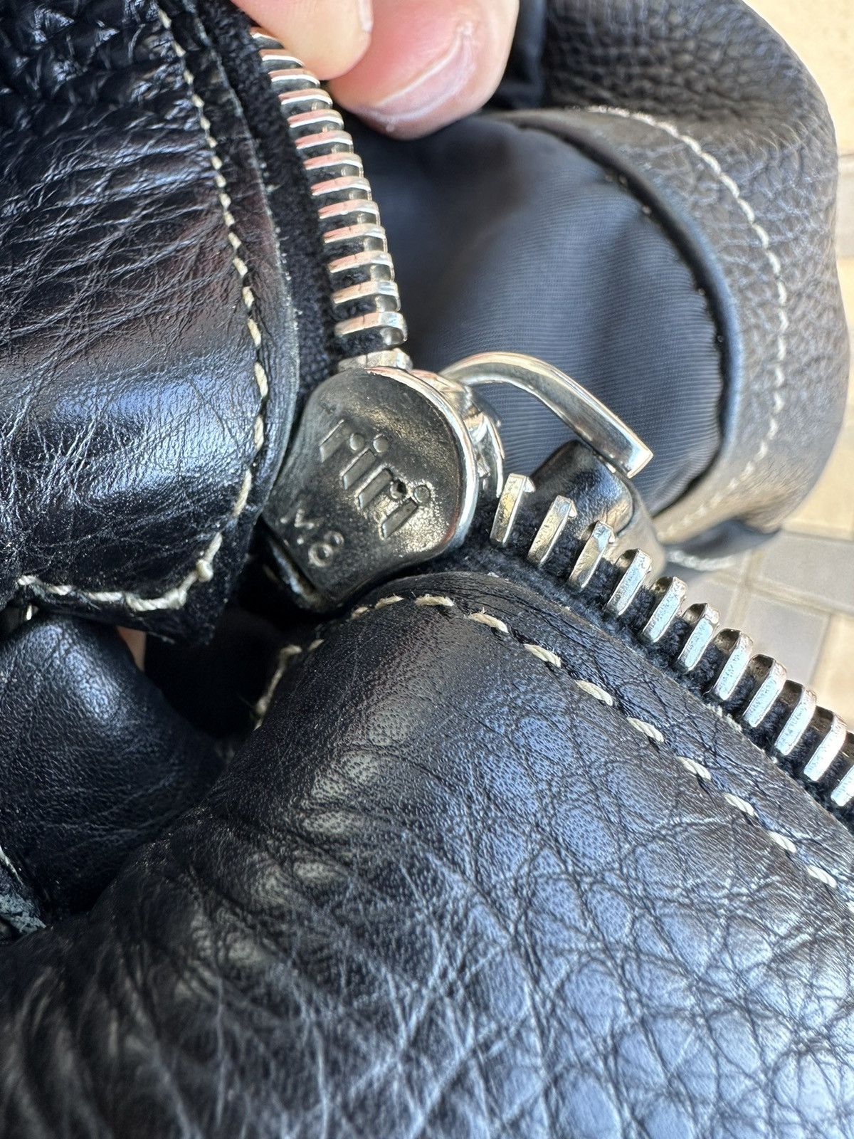 Prada Prada Black Shoulder Bag Leather Nylon Size ONE SIZE - 12 Thumbnail