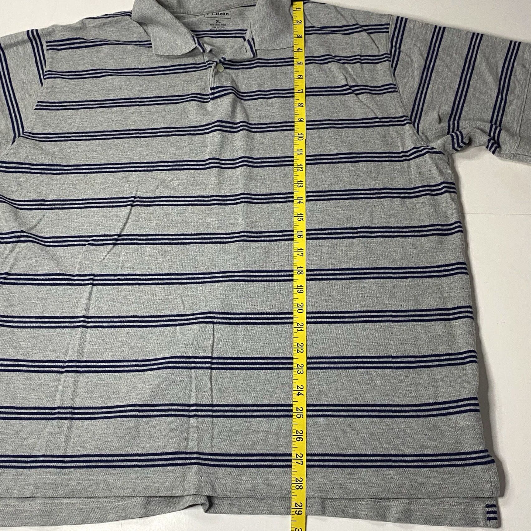 Vintage VINTAGE LL Bean Polo Shirt Mens XL Gray Striped 0PB25 Size US XL / EU 56 / 4 - 5 Thumbnail