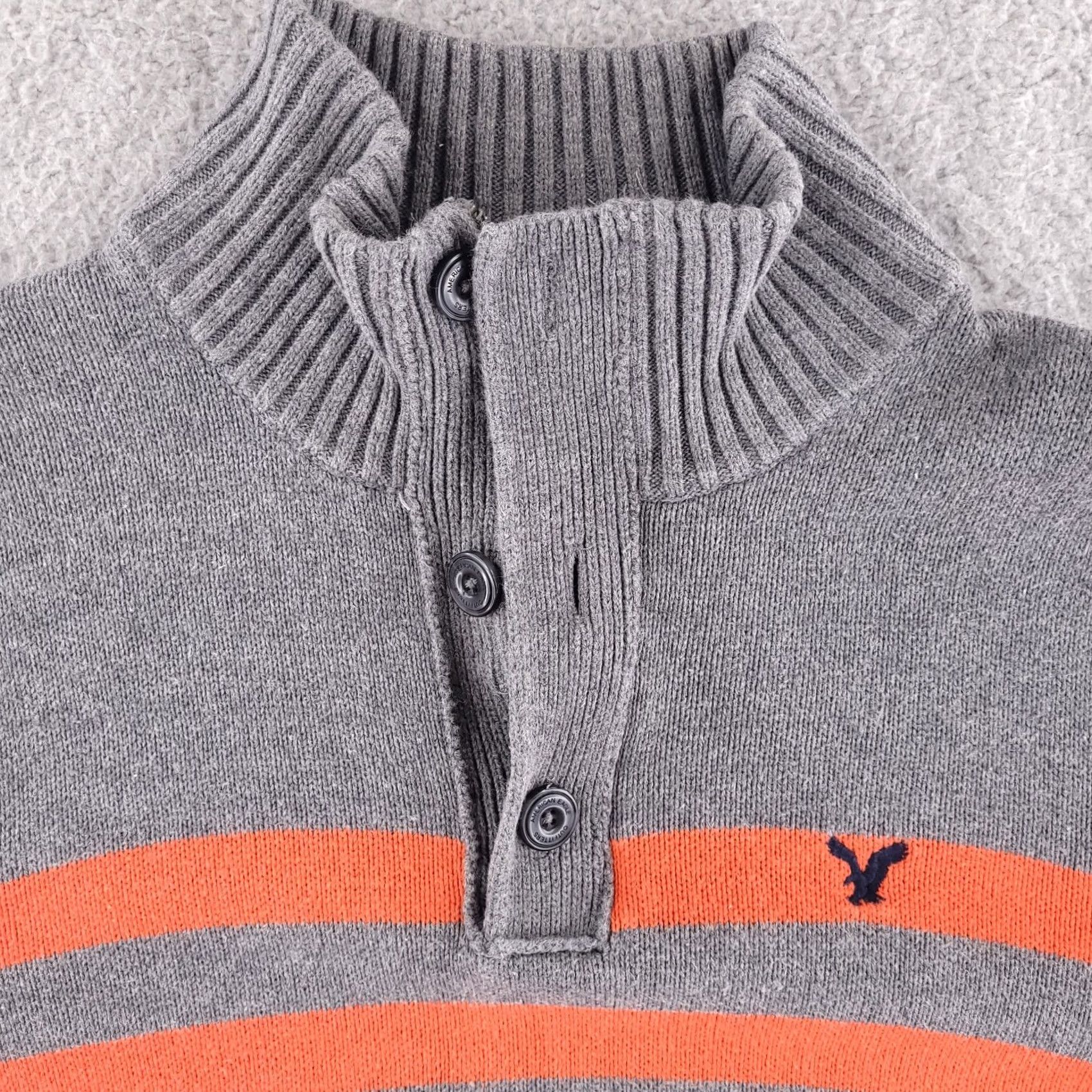 American Eagle Outfitters American Eagle Outfitters Sweatshirt? (Sweater) Knit Gray Orange Athletic Muscle Med? Size US M / EU 48-50 / 2 - 5 Thumbnail
