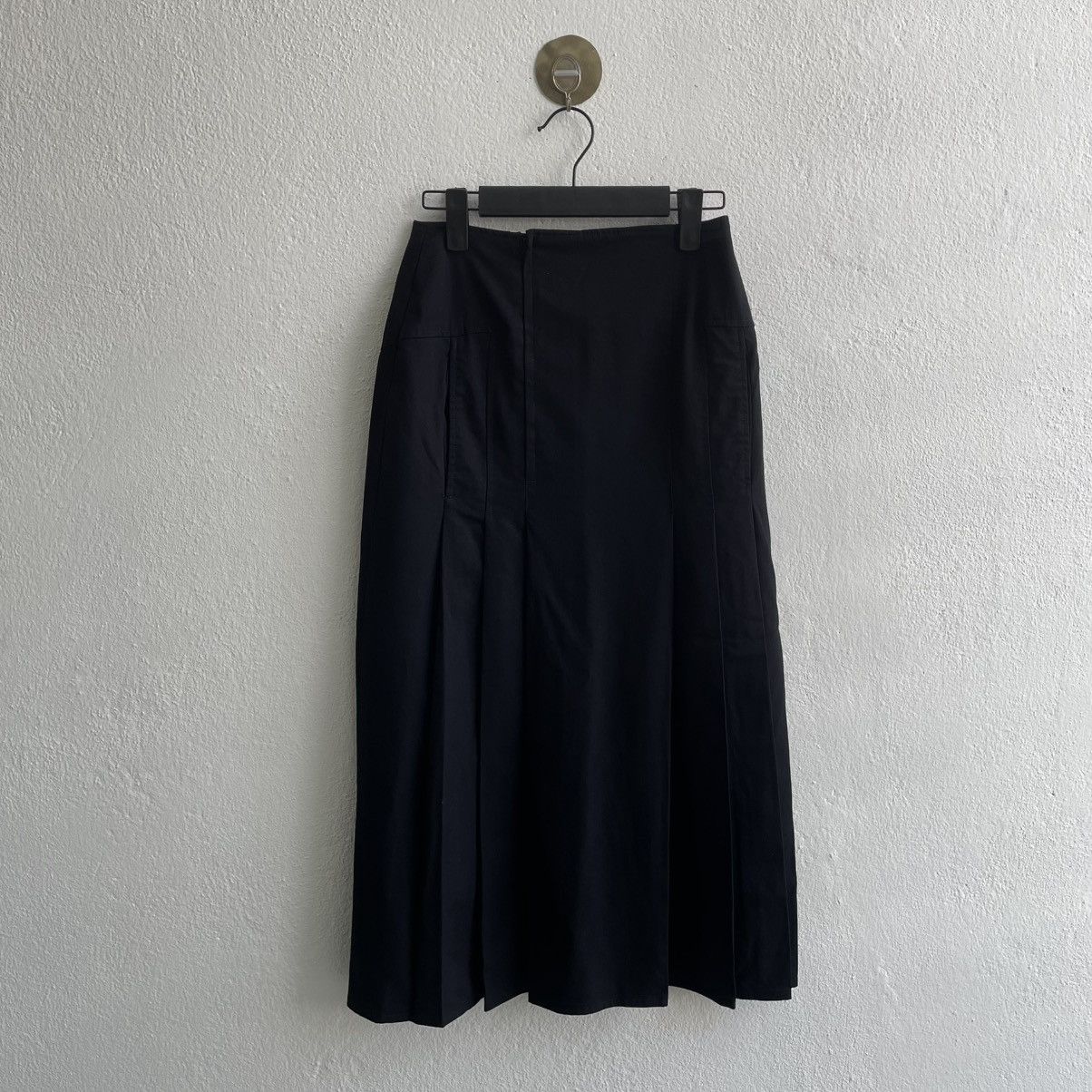 Yohji Yamamoto Y's by Yohji Yamamoto Black Pleated Midi Skirts Size 26" / US 2 / IT 38 - 2 Thumbnail