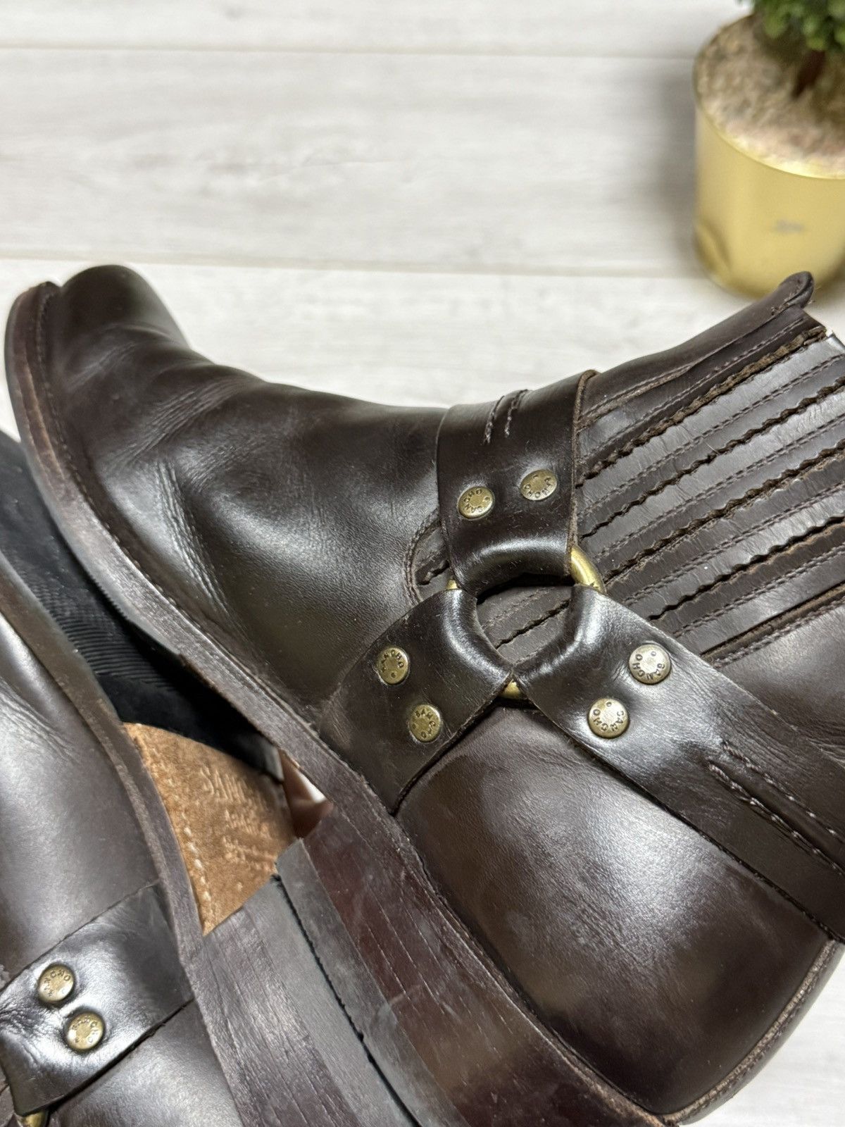 Sancho Boots Sancho leather square harness boots biker eb0 Size US 9.5 / EU 42-43 - 6 Thumbnail
