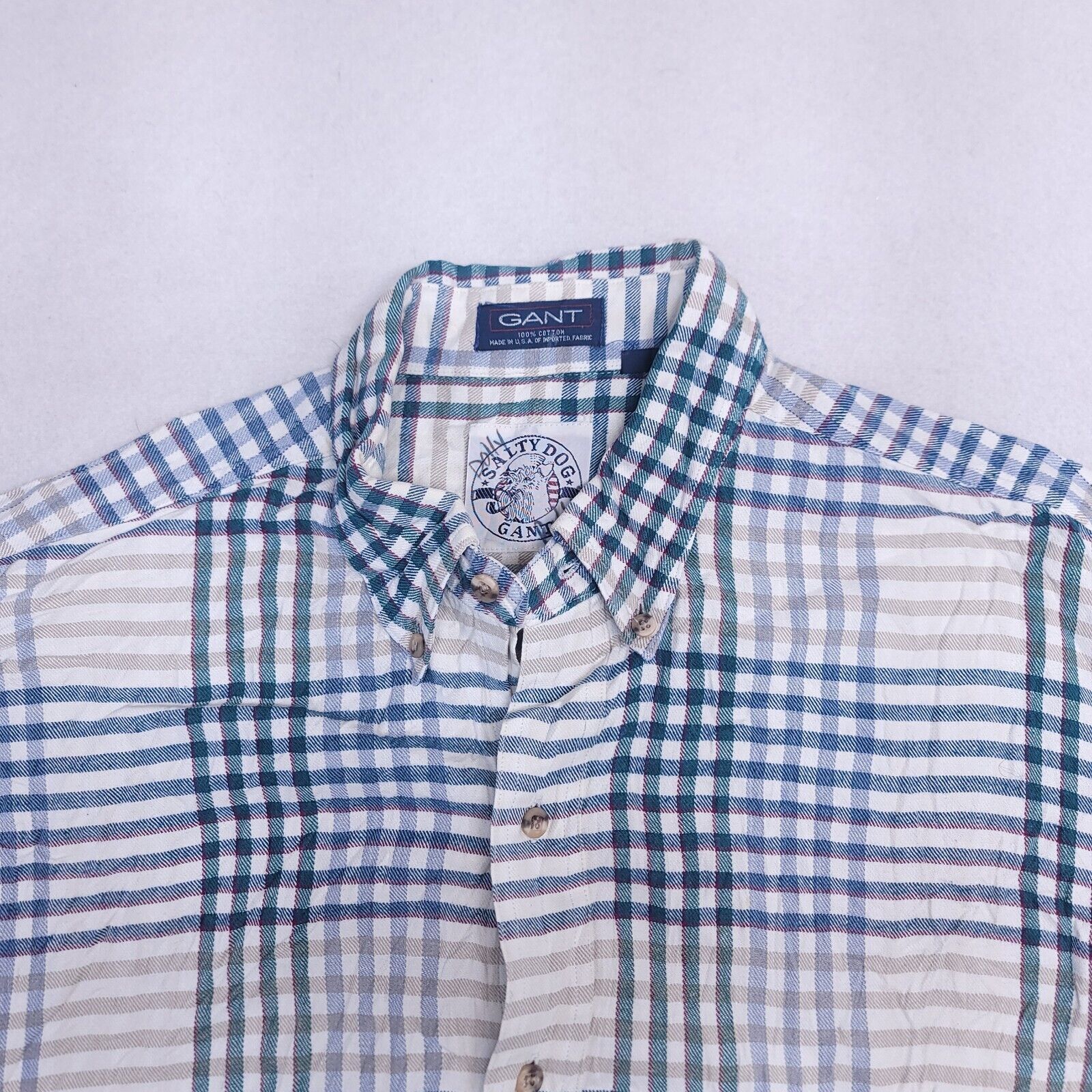 Gant Gant Casual Button Up Shirt Mens Size Large Green Blue White Size US L / EU 52-54 / 3 - 1 Thumbnail
