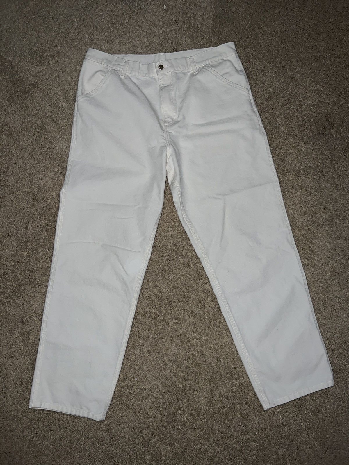 Carhartt Wip Carhartt WIP White Canvas Work Pants Size US 38 / EU 54 - 3 Thumbnail