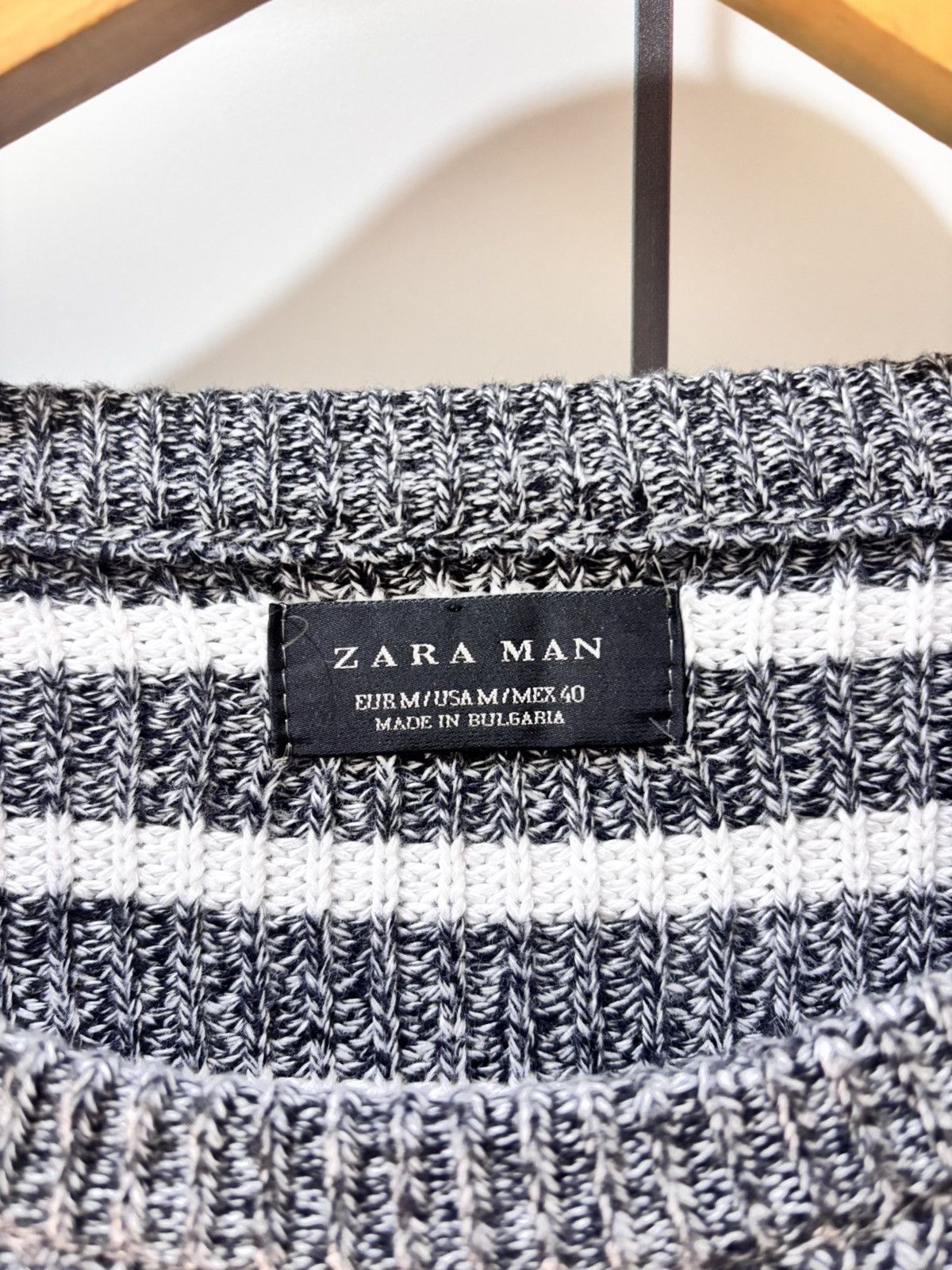 Zara Zara Man Striped Ribbed-Knit Crew-Neck Sweater - Grey Size US M / EU 48-50 / 2 - 4 Thumbnail