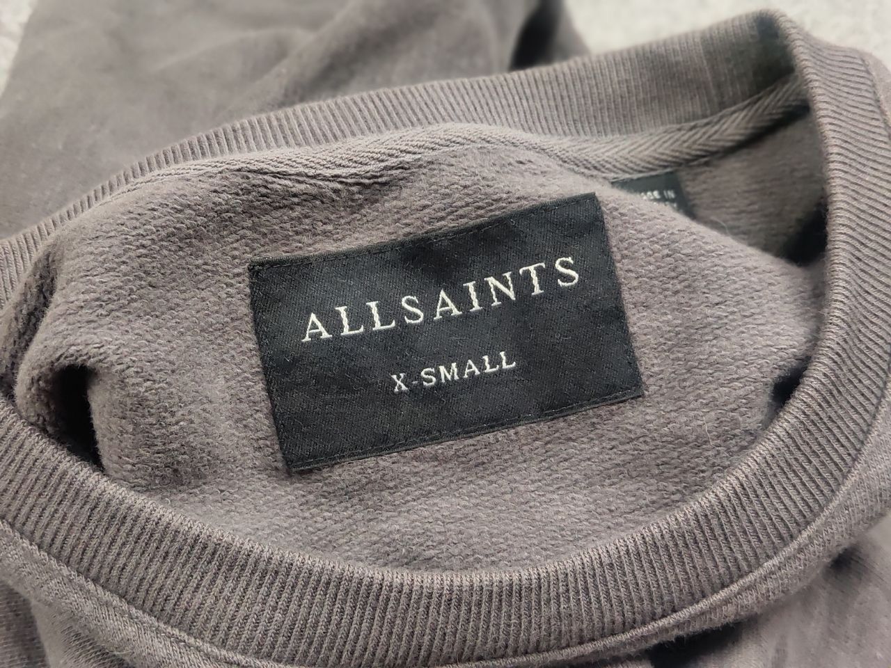 Allsaints Allsaints Rider CrewChek Military Zip Pocket Gray Sweatshirt Size US S / EU 44-46 / 1 - 11 Thumbnail