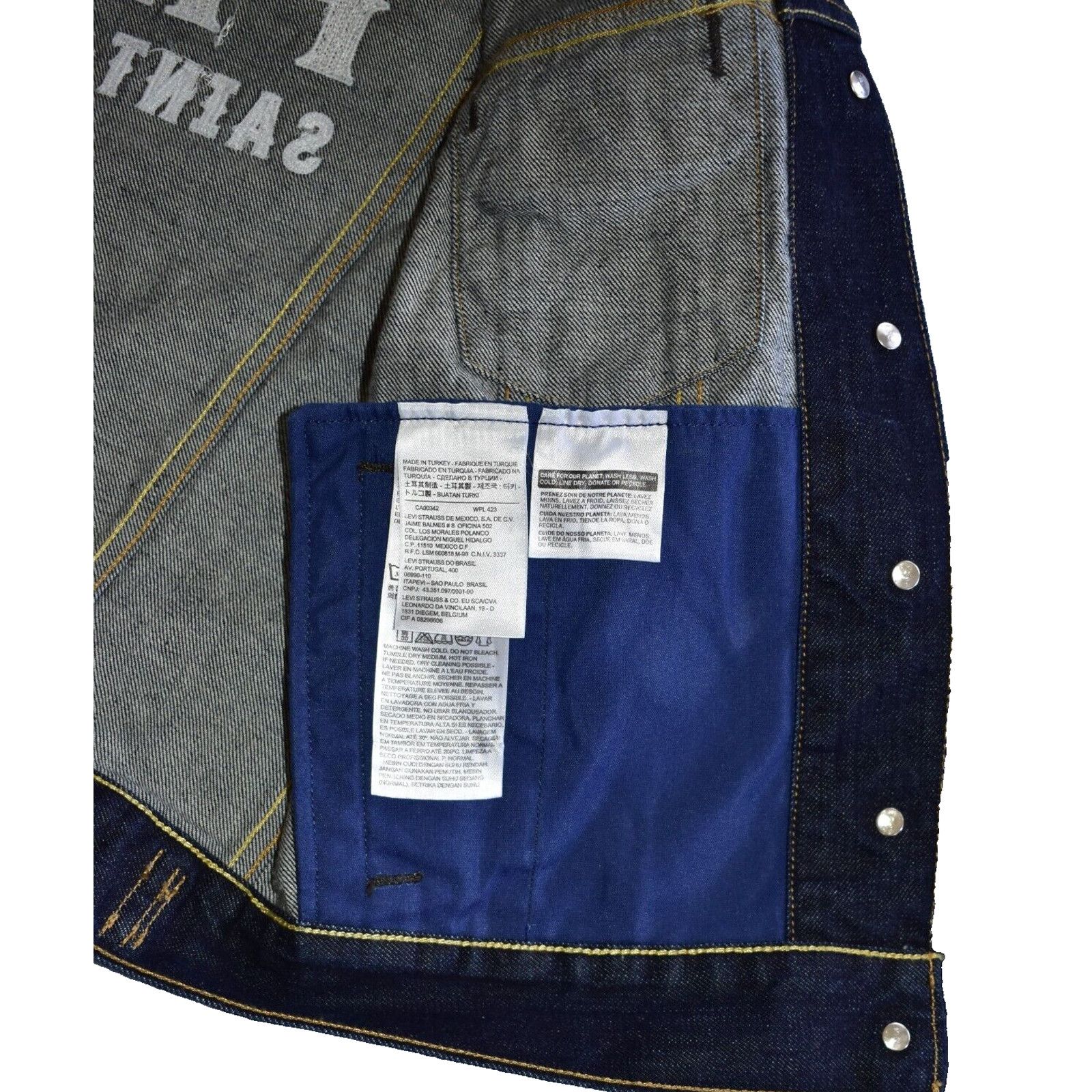 Levi's NWT LEVIS X PARIS SAINT GERMAIN PSG Logo Denim Jacket Size S Size S / US 4 / IT 40 - 8 Thumbnail