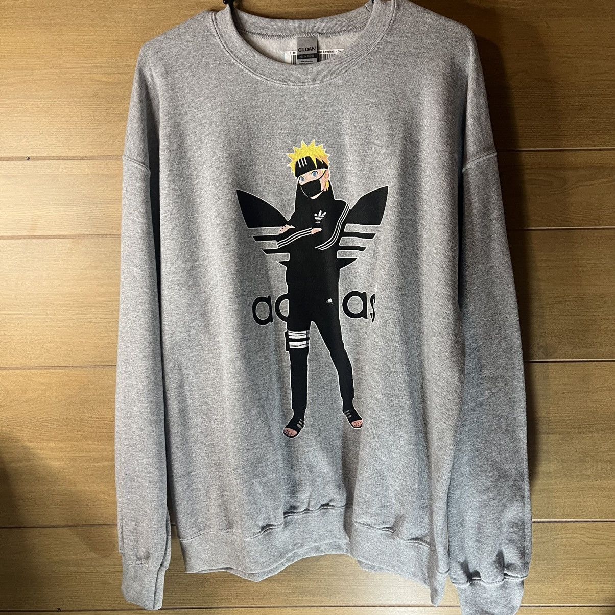 Adidas Adidas Gildan Naruto NWT Large Grey Crewneck Sweatshirt Size US L / EU 52-54 / 3 - 1 Thumbnail