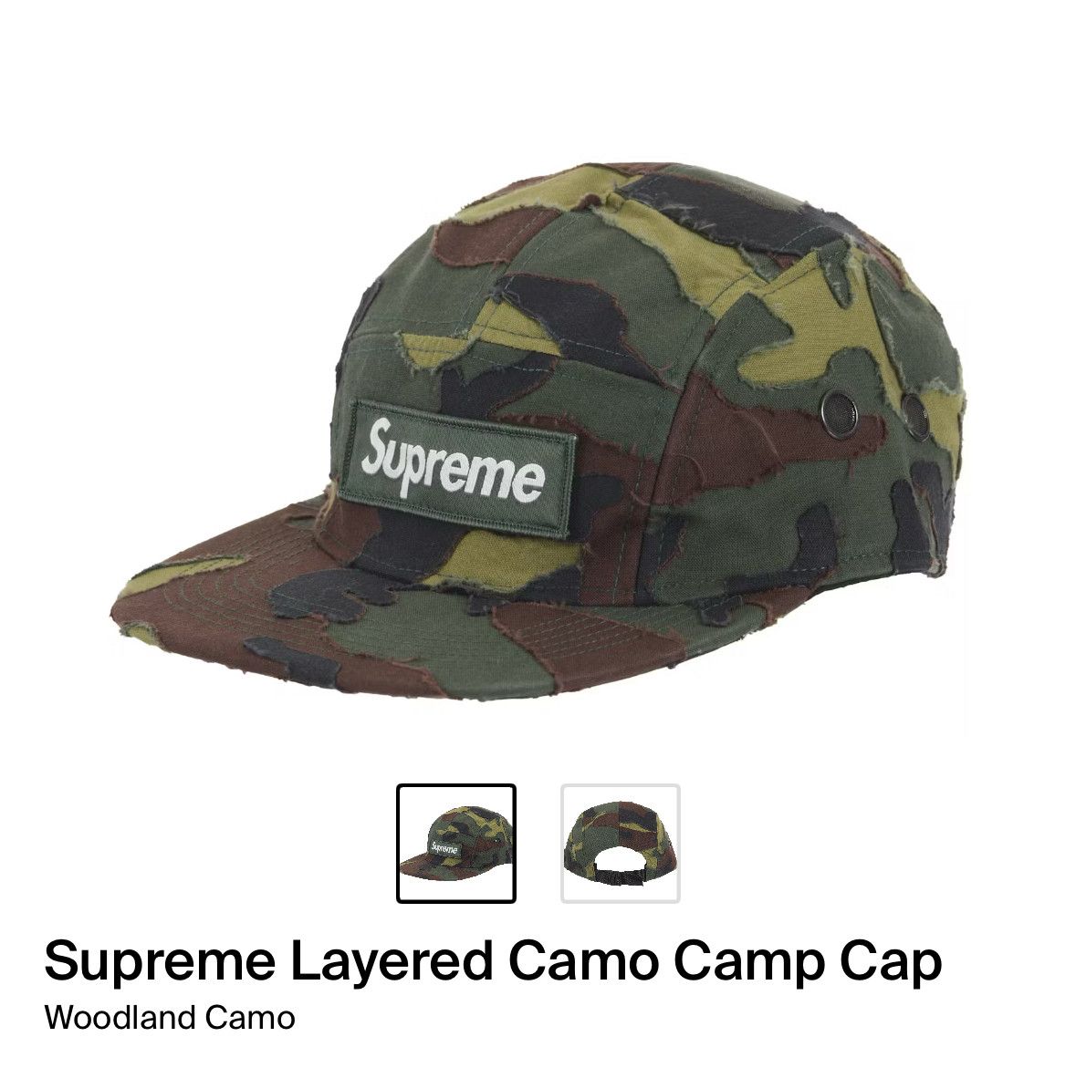 Supreme Layered Camo Camp Hat Size ONE SIZE - 1 Thumbnail