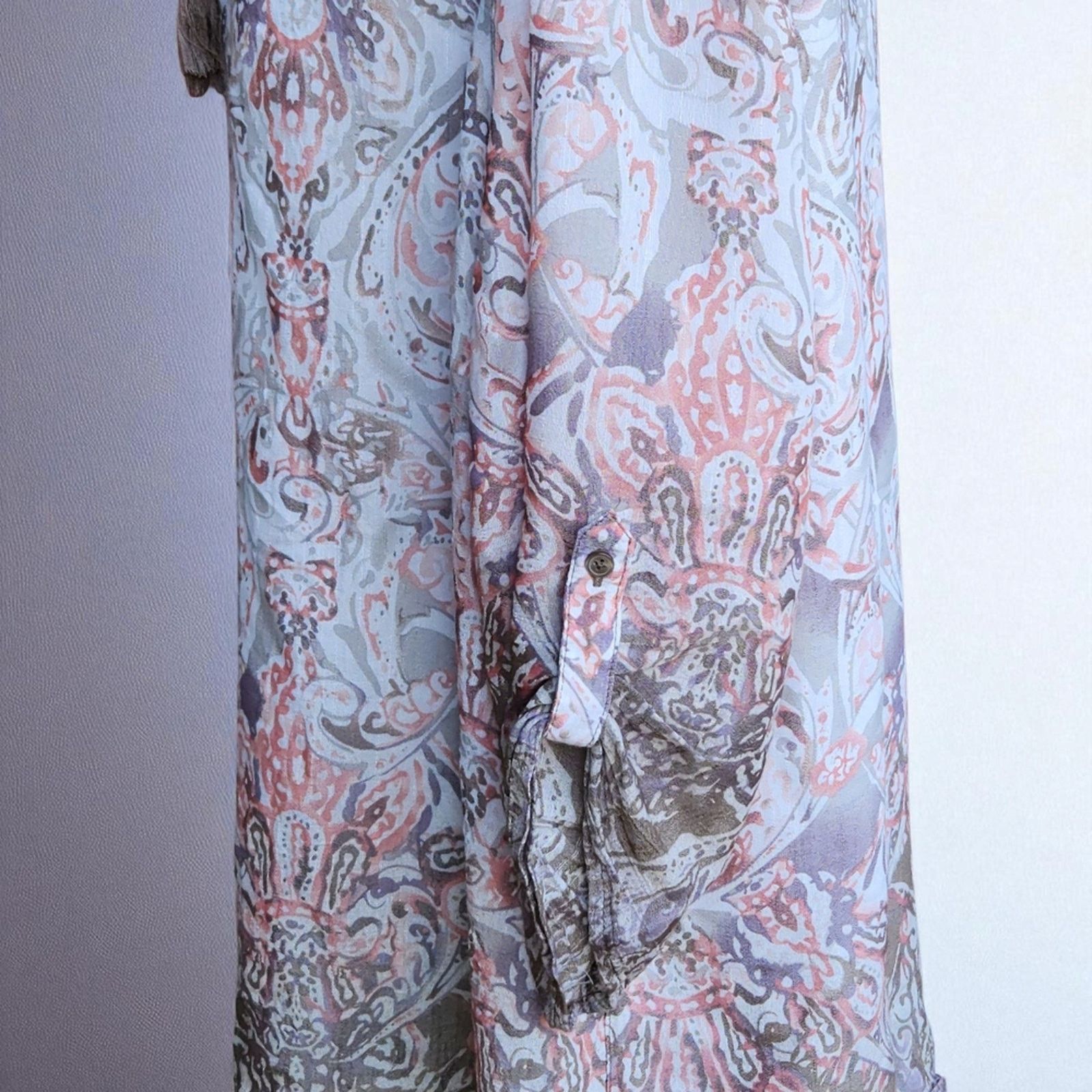 St. Johns Bay St Johns Bay 1X Tunic Coral Paisley Boho Relaxed 3/4 Sleeve Size XL / US 12-14 / IT 48-50 - 6 Thumbnail