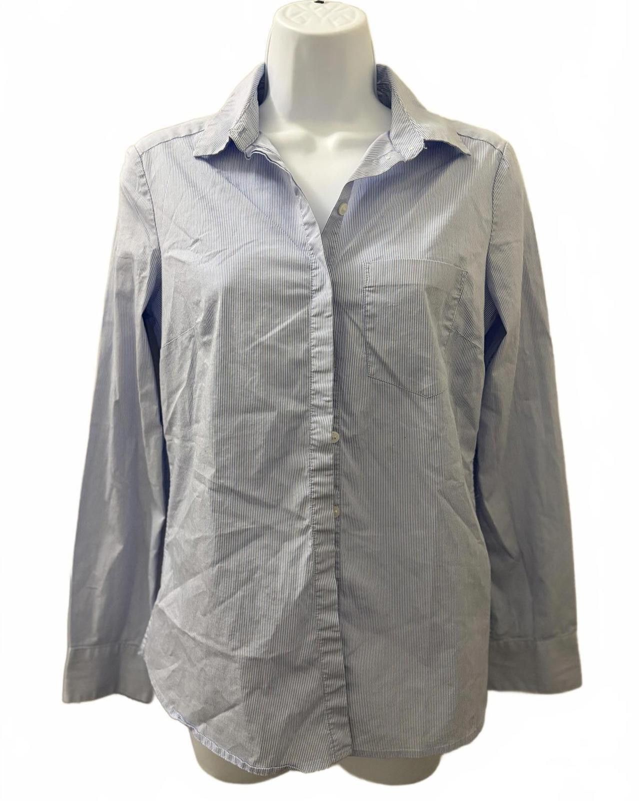 H&M H&M Button-up Longsleeve Shirt in Striped Blue (US 4) Size S / US 4 / IT 40 - 1 Thumbnail