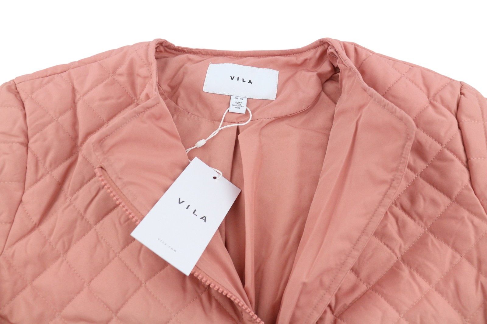 Other SASSY EU42 Pink Quilted Padded Asym Zip Lightweight 88003 Size XL / US 12-14 / IT 48-50 - 6 Thumbnail