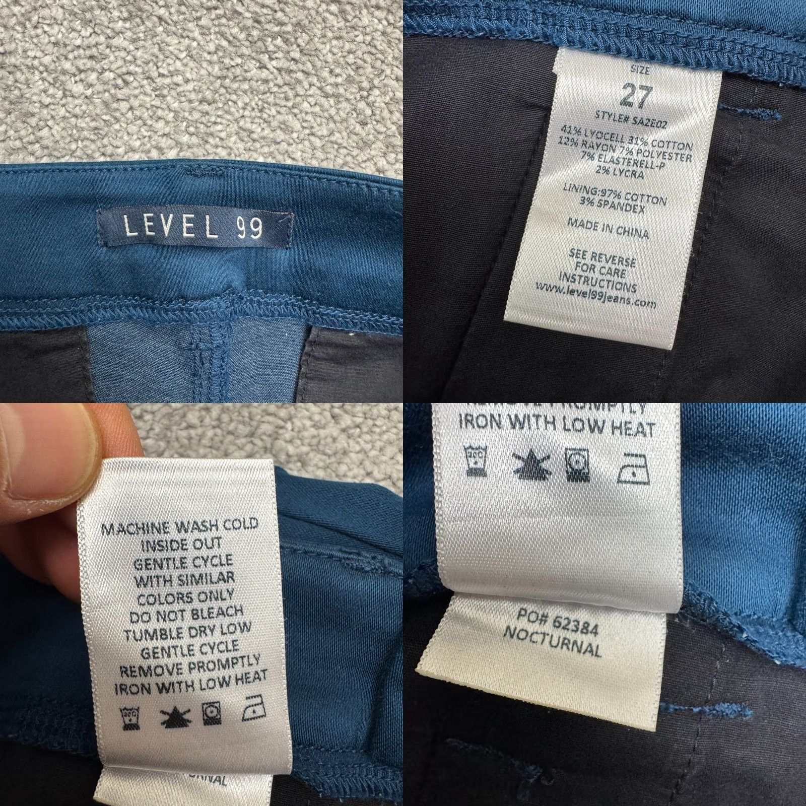 Altea Level 99 Nocturnal Flared Stretch Pants Womens 27 Teal Blue Zip Pockets Mid Rise Size 27" / US 4 / IT 40 - 8 Thumbnail