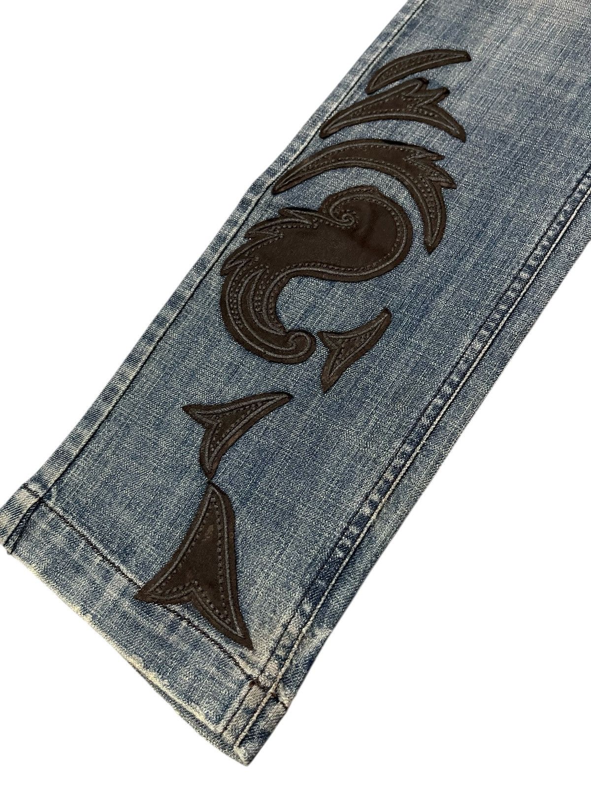 Vintage 2006 DGVI Leather Patch Wavy Brazilroxx Jeans Size US 31 - 6 Thumbnail