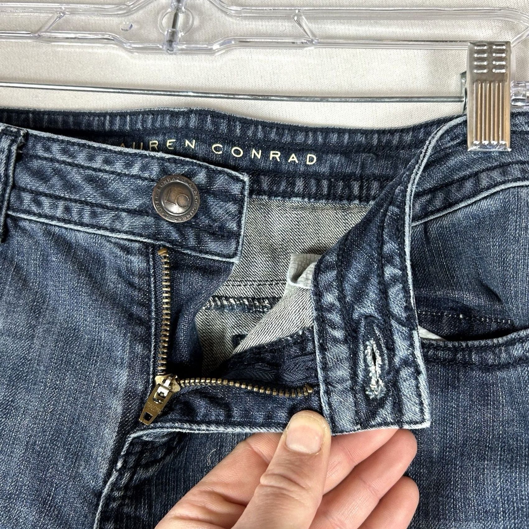 Vintage LC Lauren Conrad Jeans Straight Leg Denim Blue 8 Mid Rise 5-Pocket Womens Jeans Size 30" / US 8 / IT 44 - 4 Thumbnail