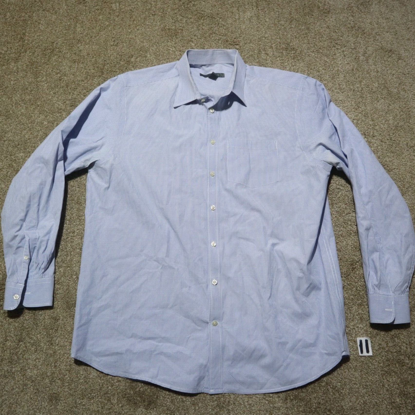Old Navy Old Navy Shirt Mens XL Blue Striped Button-Up Long Sleeve Classic Collared Cotton Size US XL / EU 56 / 4 - 3 Thumbnail