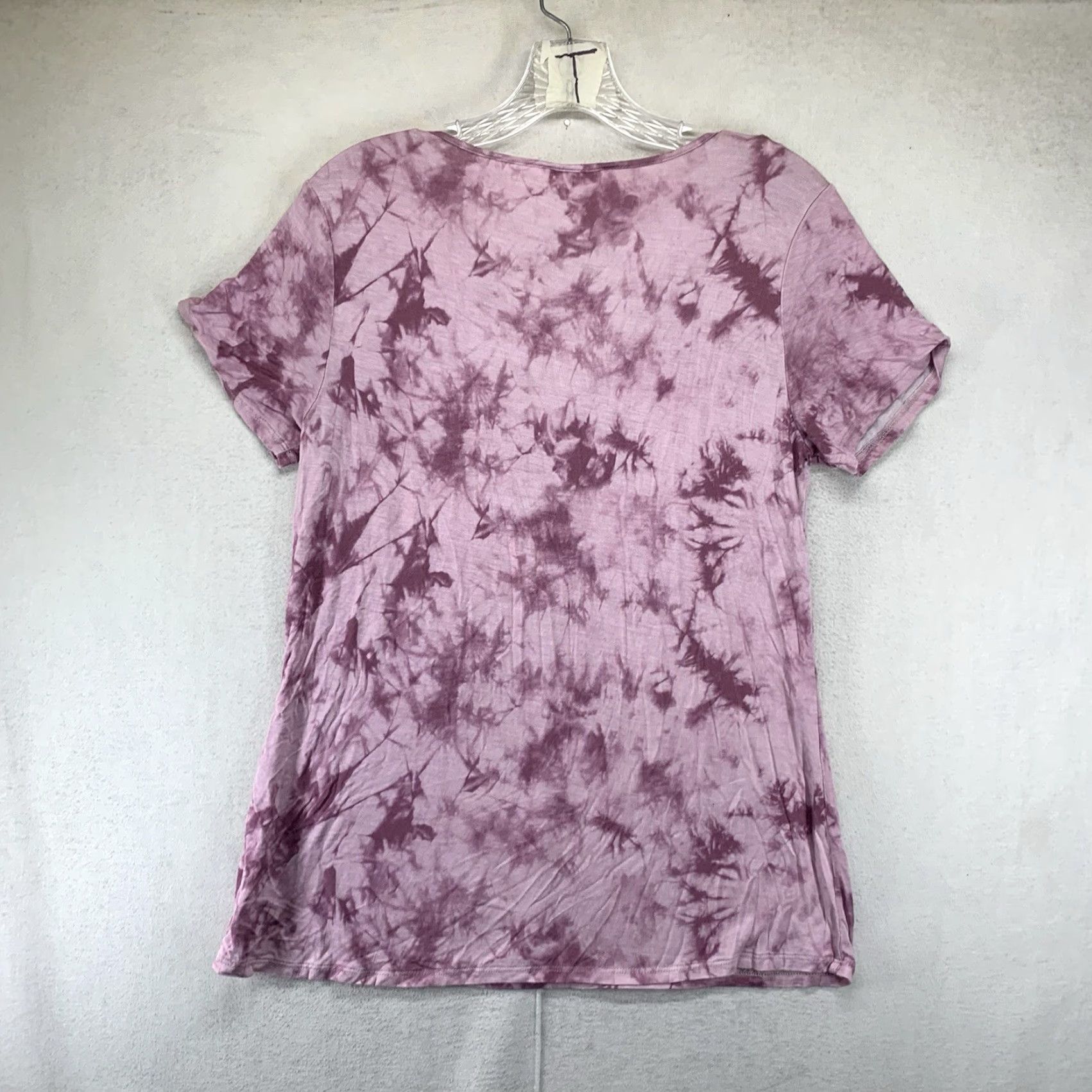 Vintage VINTAGE Cloud Chaser Women's 90s T-Shirt Casual Short Sleeve Rayon Spandex V-Neck Purple Geometric Slimming Spring Summer Size M / US 6-8 / IT 42-44 - 2 Thumbnail