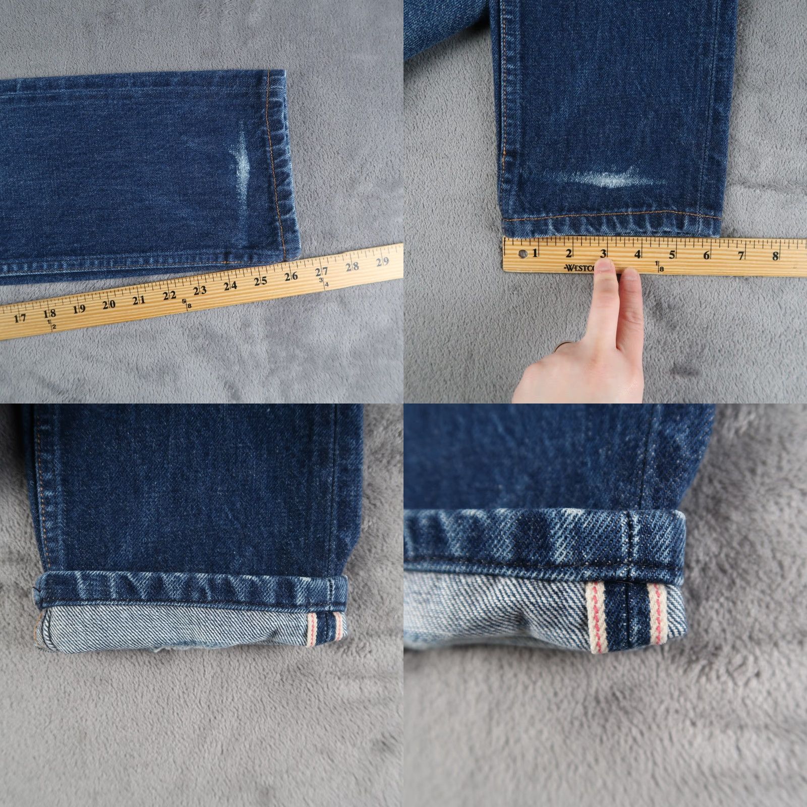 A.P.C. A.P.C. Jeans Mens Slim Regular 28 Blue 5-Pocket Denim Button Fly Petit Standard Whiskers Honeycomb Distressed Vintage? Size US 28 / EU 44 - 9 Thumbnail