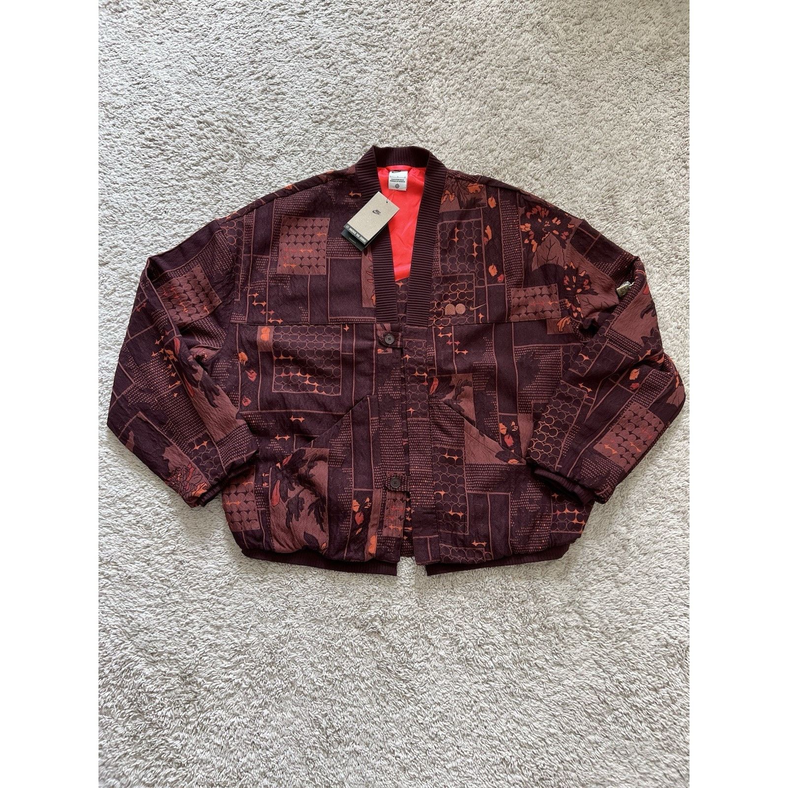 Nike Nike Naomi Osaka Jacquard Jacket Medium Burgundy Crush $300 Size M / US 6-8 / IT 42-44 - 7 Thumbnail